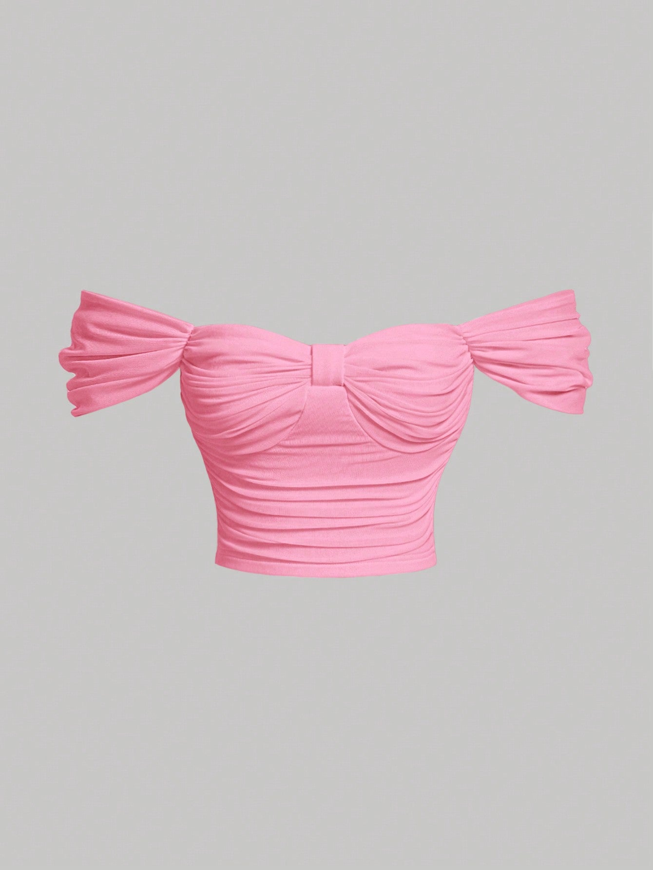 Off Shoulder Ruched Crop Top