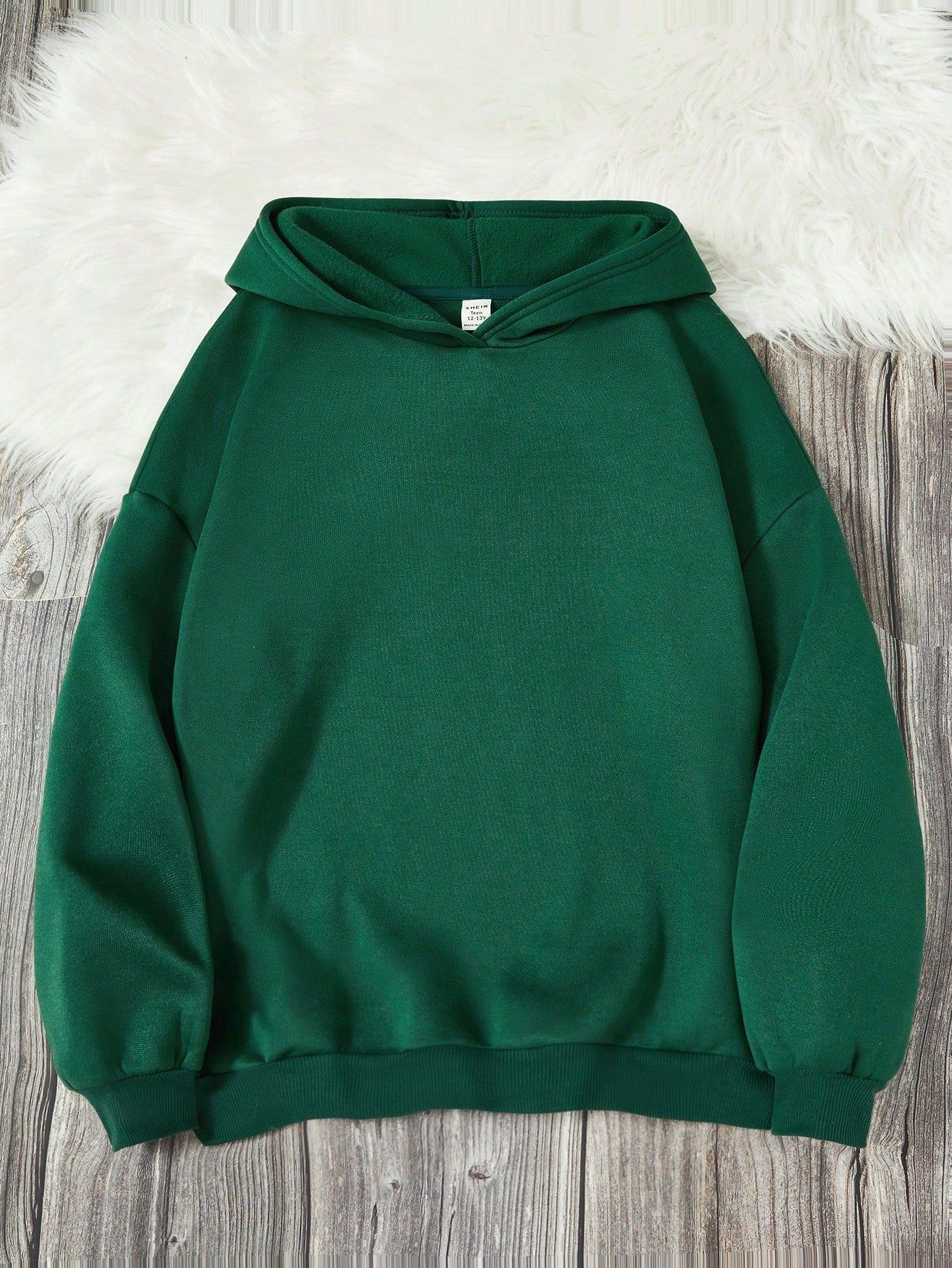 Teen Girl Solid Drop Shoulder Hoodie