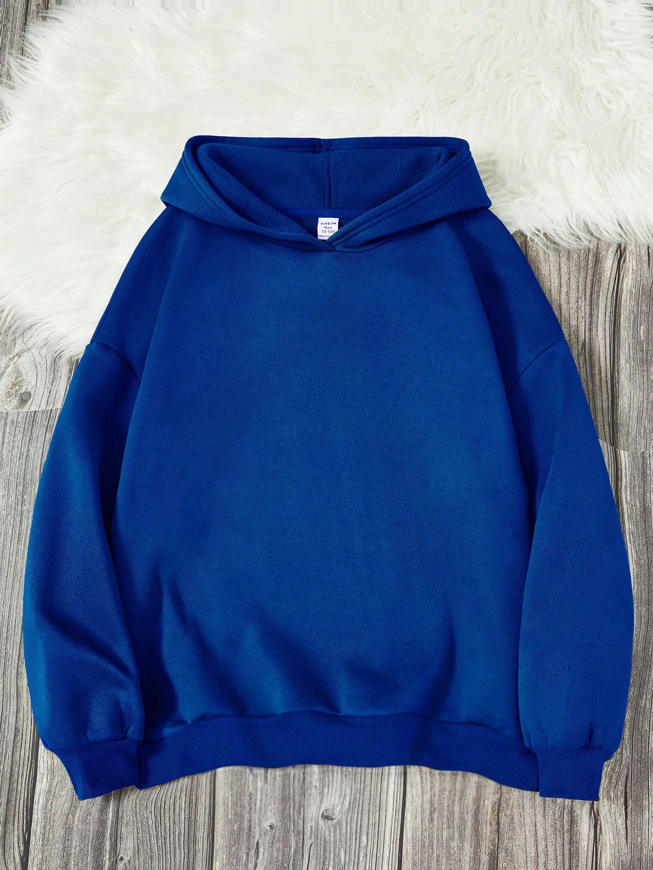 Teen Girl Solid Drop Shoulder Hoodie