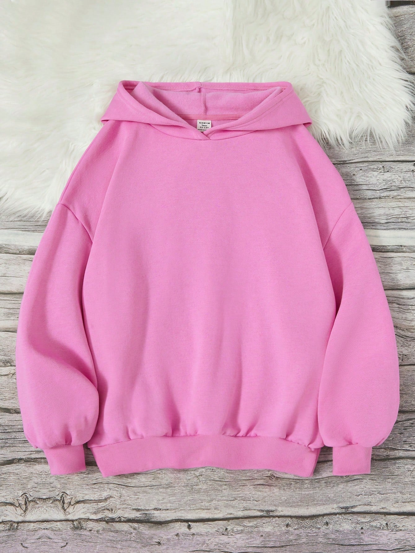 Teen Girl Solid Drop Shoulder Hoodie