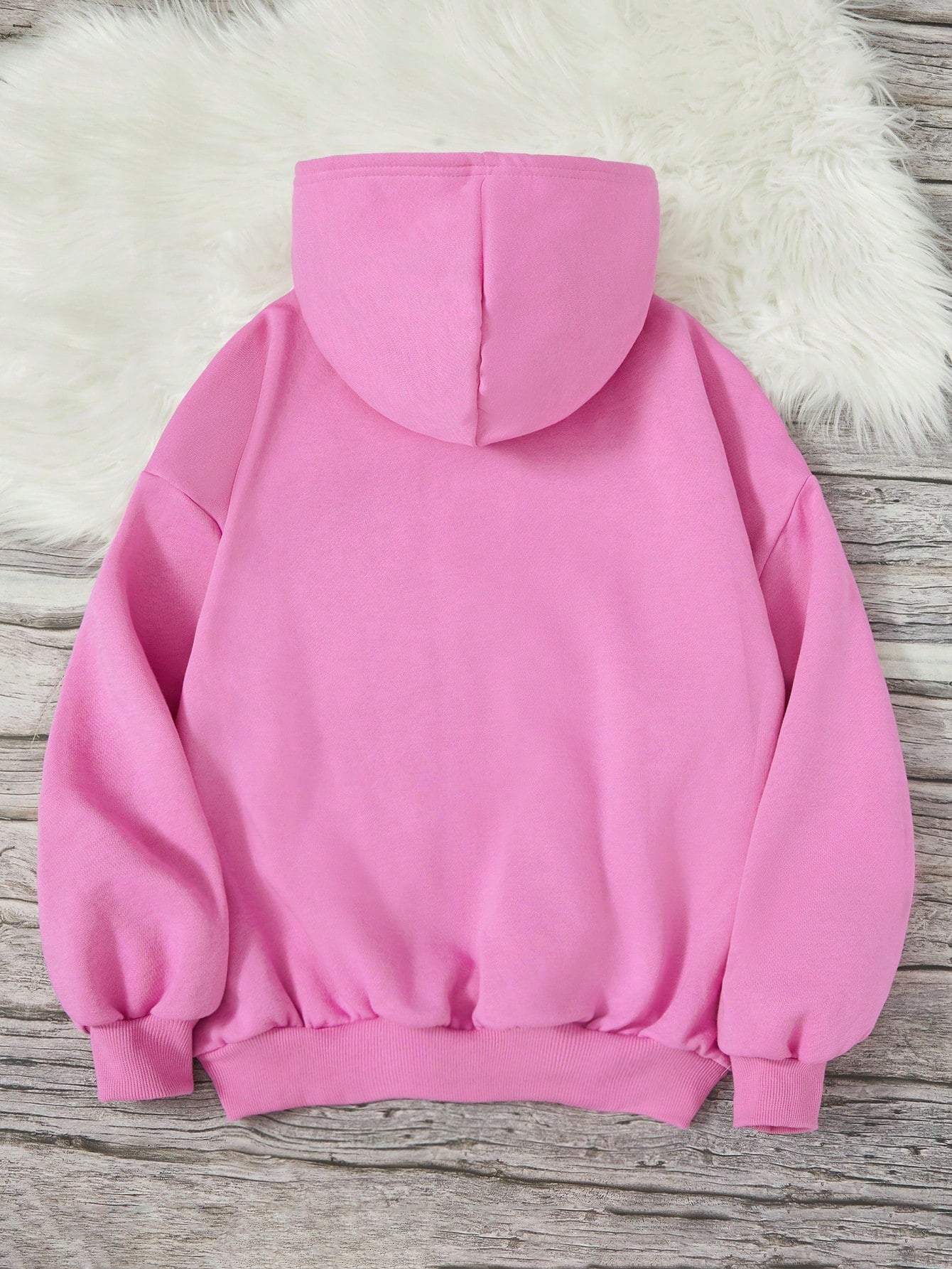 Teen Girl Solid Drop Shoulder Hoodie