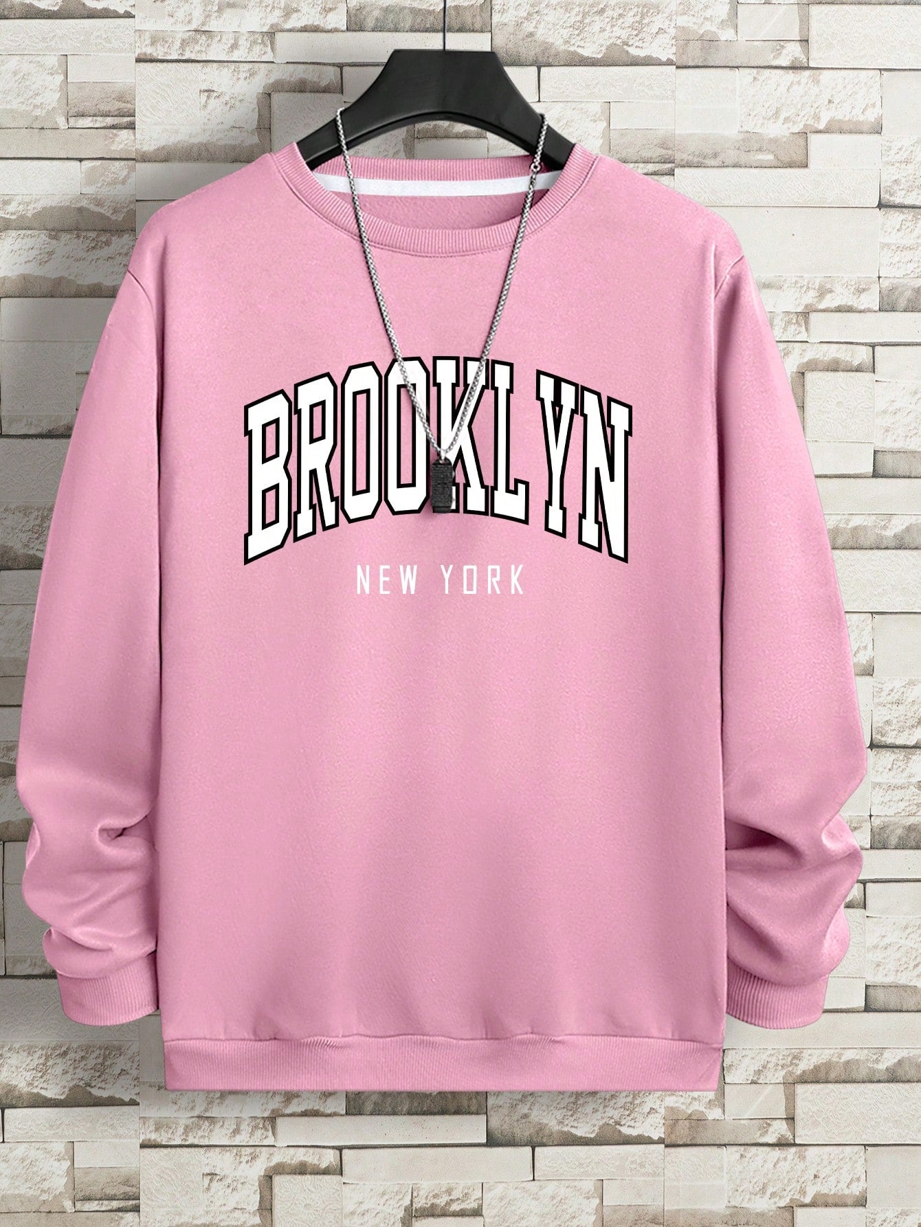 Men's Boston Printed Round Neck Sweatshirt