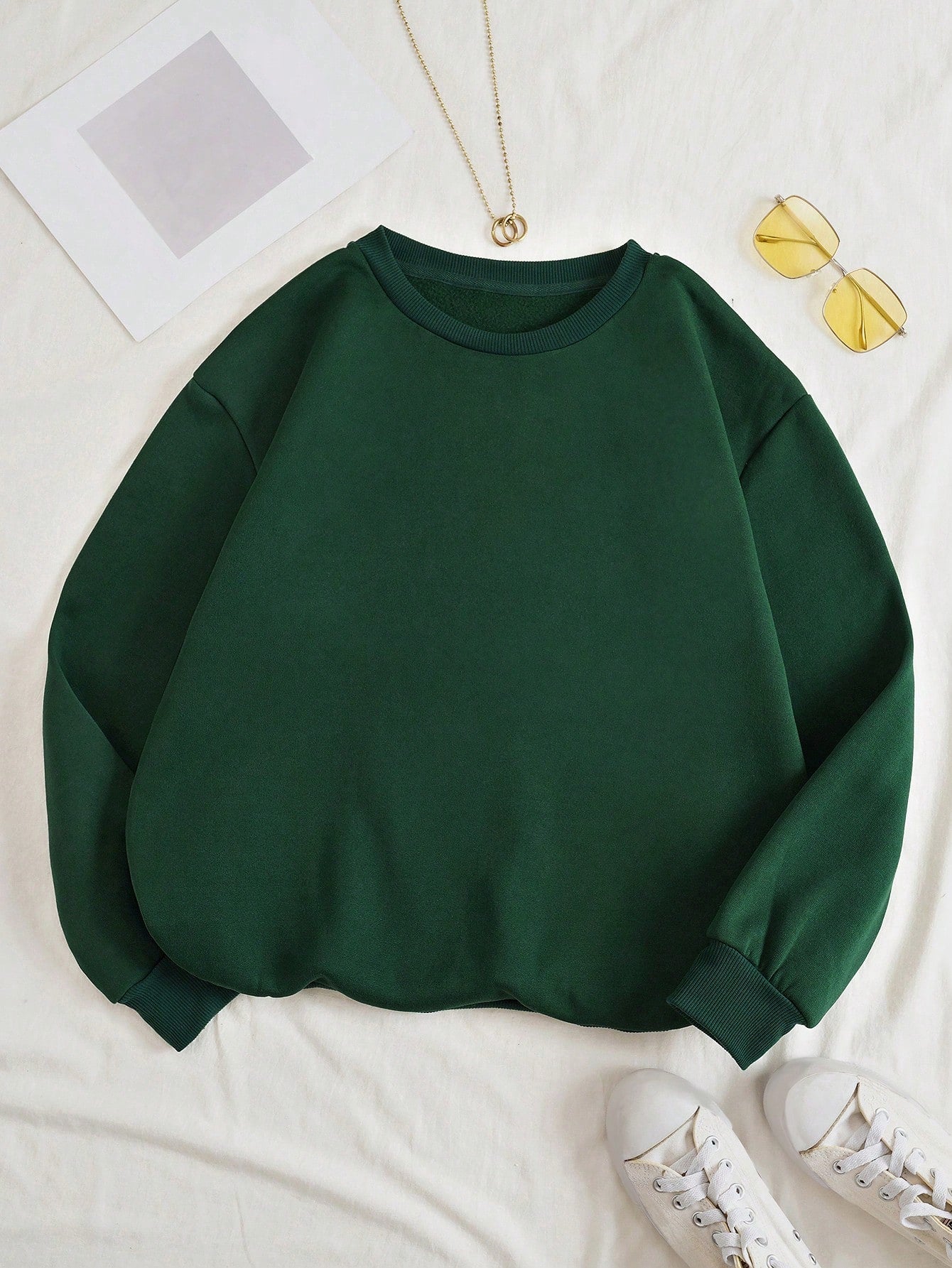 Solid Thermal Lined Sweatshirt