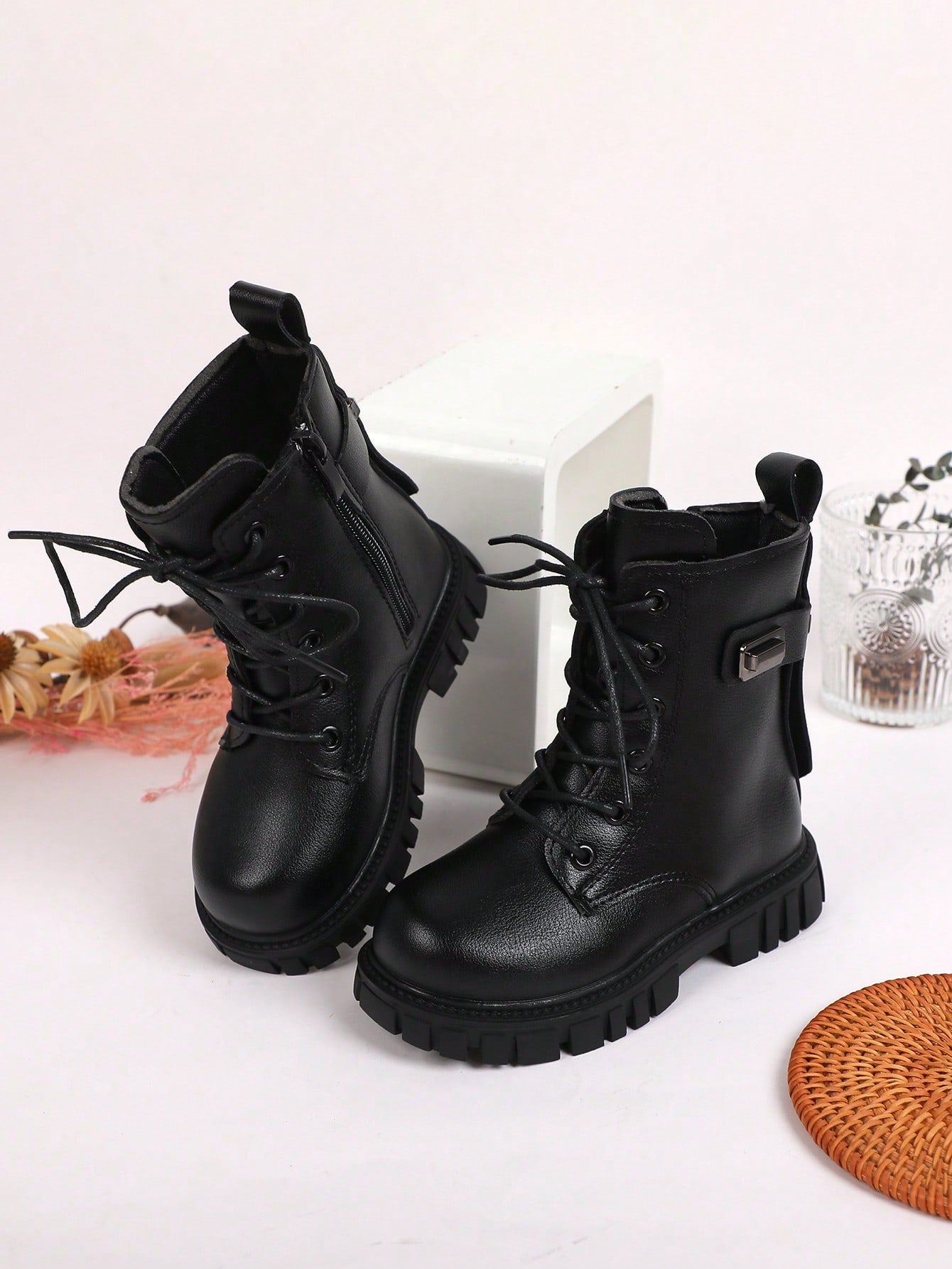 Winter New Arrival Girls' Boots For Kids, Flat Round Toe Boots, Mid-Calf Princess Boots