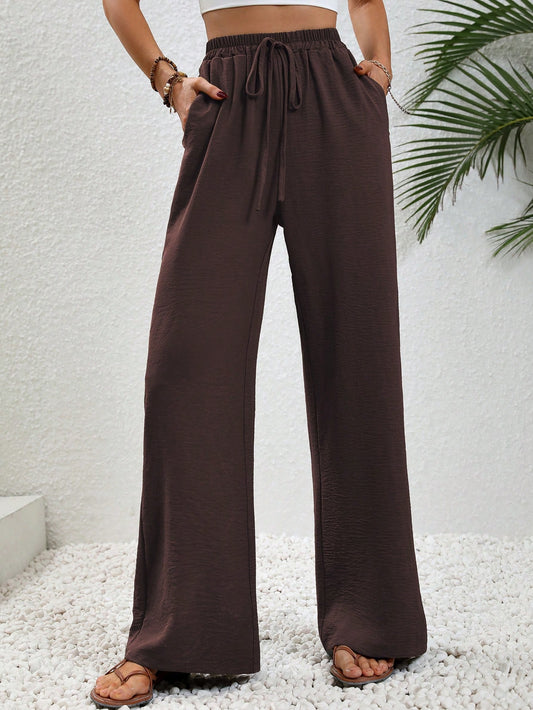 Knot Waist Wide Leg Pants