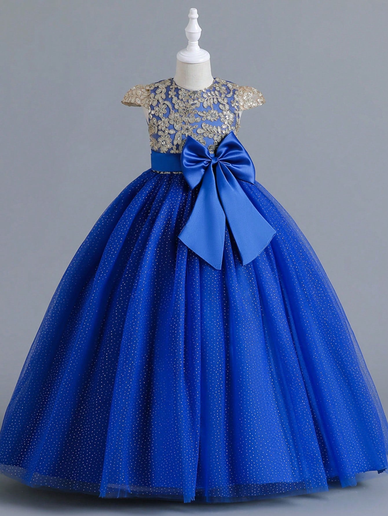 Tween Girl Gorgeous And Elegant Bow Holiday Party Evening Princess Dress