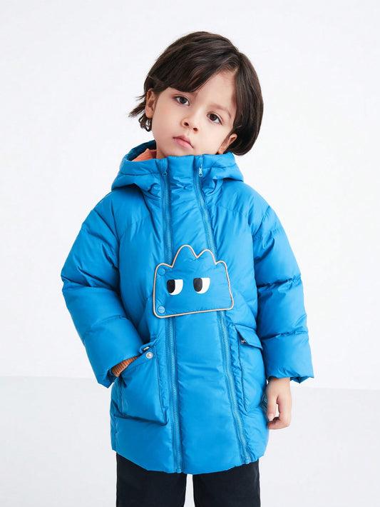 Boys' Medium To Long Down Jacket, Winter Version, Thick And Warm Baby Jacket For Young Children