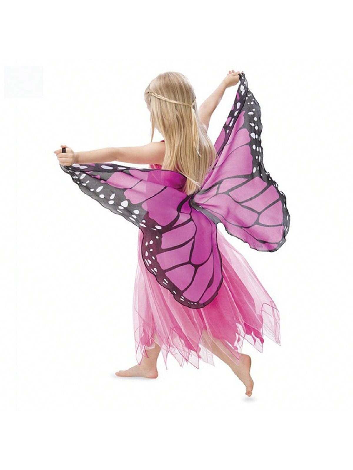 New Elf Shaped Butterfly Wing Suit With Cape & Mask For Children's Dress Up, Suitable For Outdoor Play