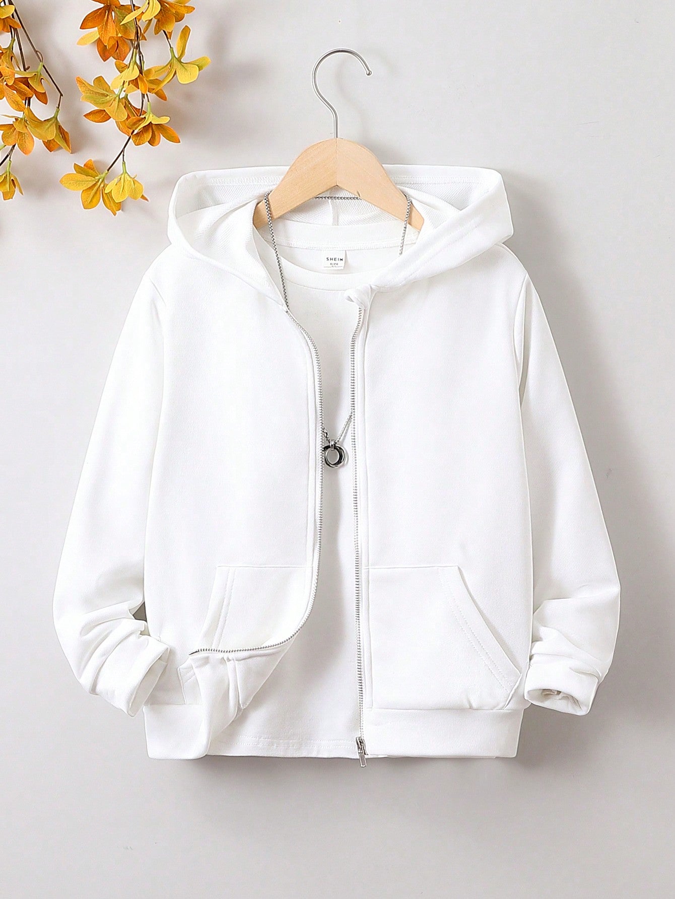 Tween Girl Casual Basic Knitted Sweatshirt Hooded Sweatshirt, Autumn/Winter