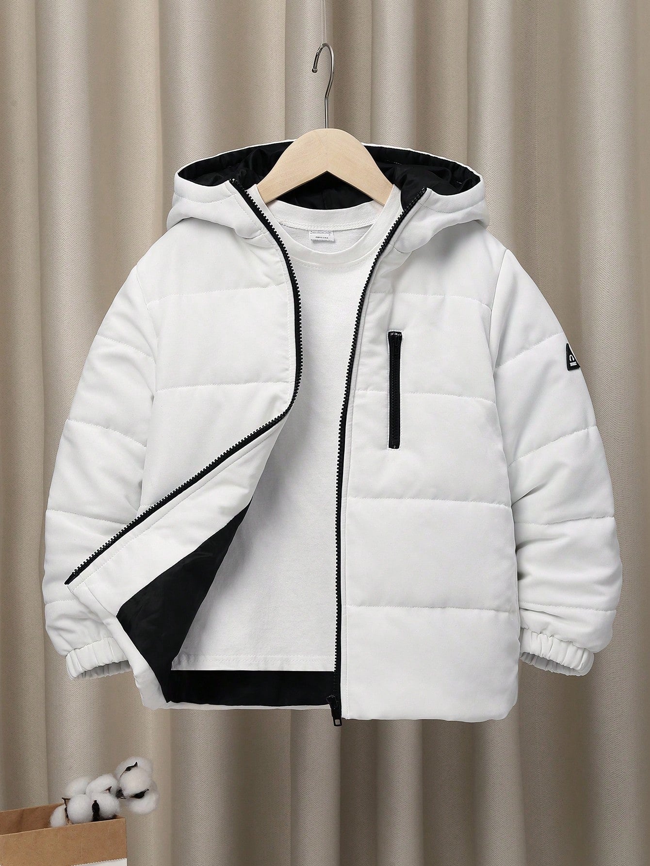 Tween Boy 1pc Zip Up Hooded Puffer Coat