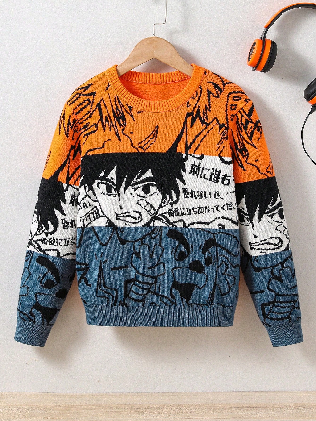 Tween Boy Cartoon Graphic Sweater