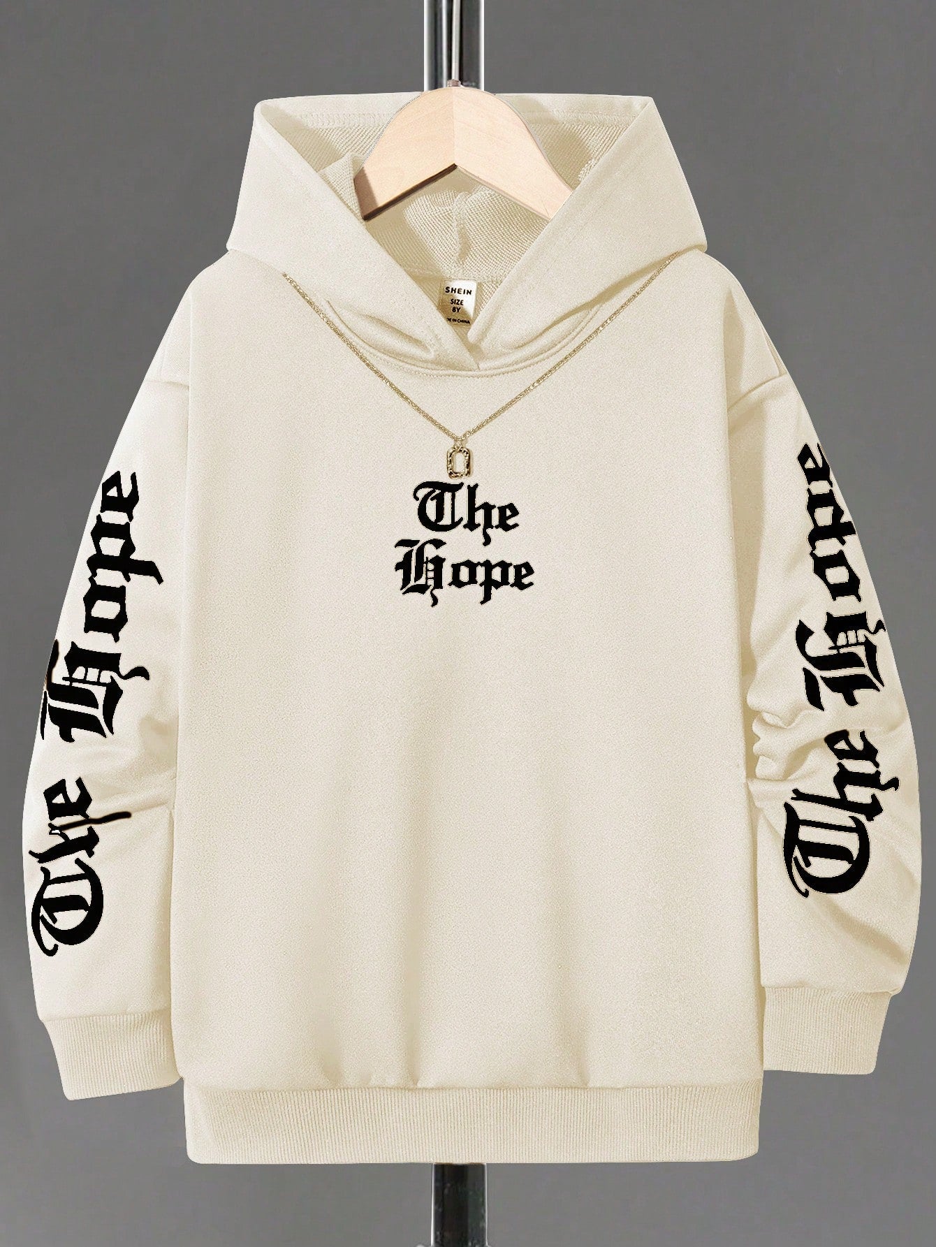 Tween Boy Letter Printed Hooded Sweatshirt, Streetwear Style, Oversized Alphabet Printing, Loose Fit, Soft And Warm