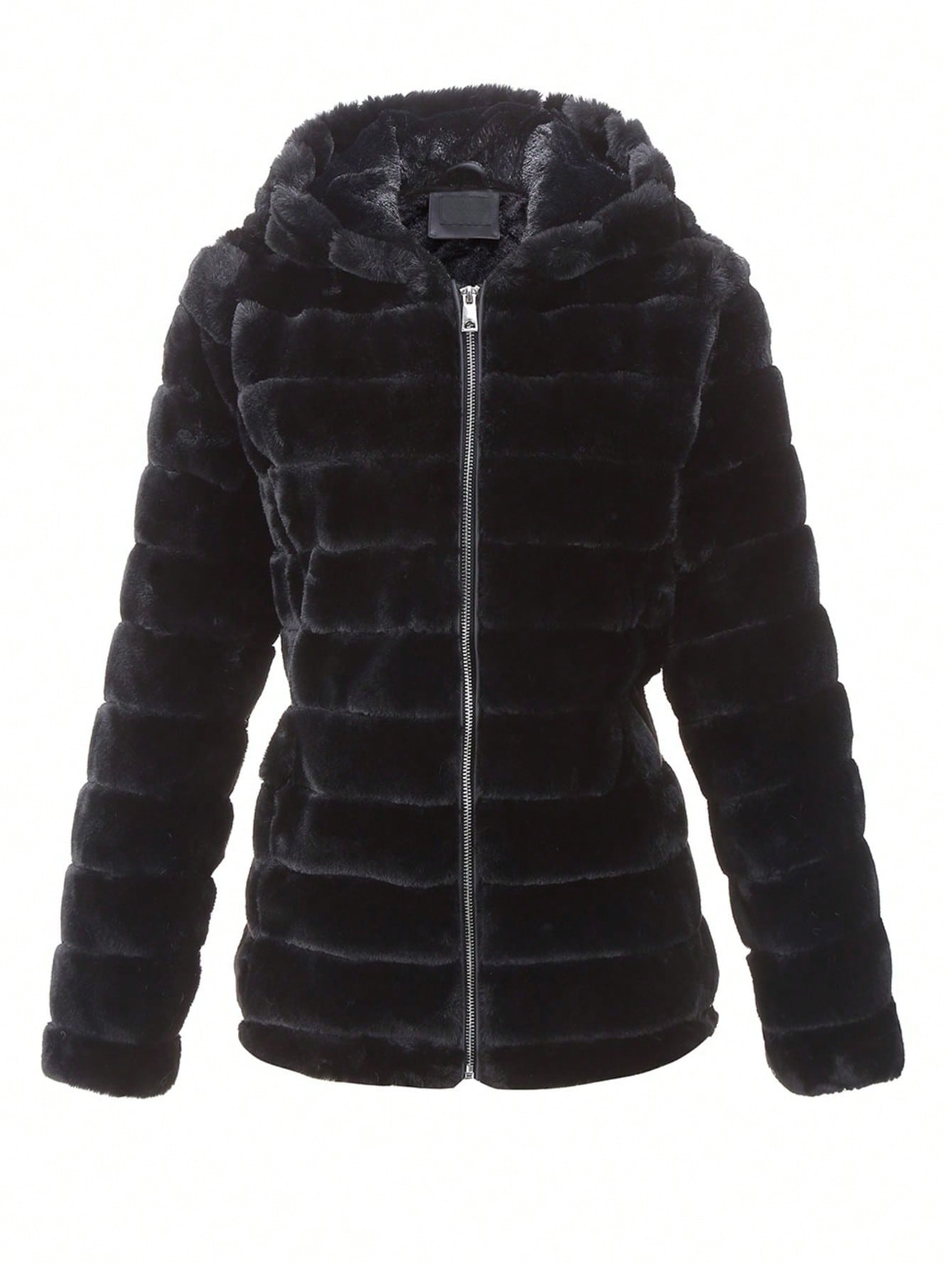 Women's Woolen Hooded Coat With Pockets, Autumn/Winter