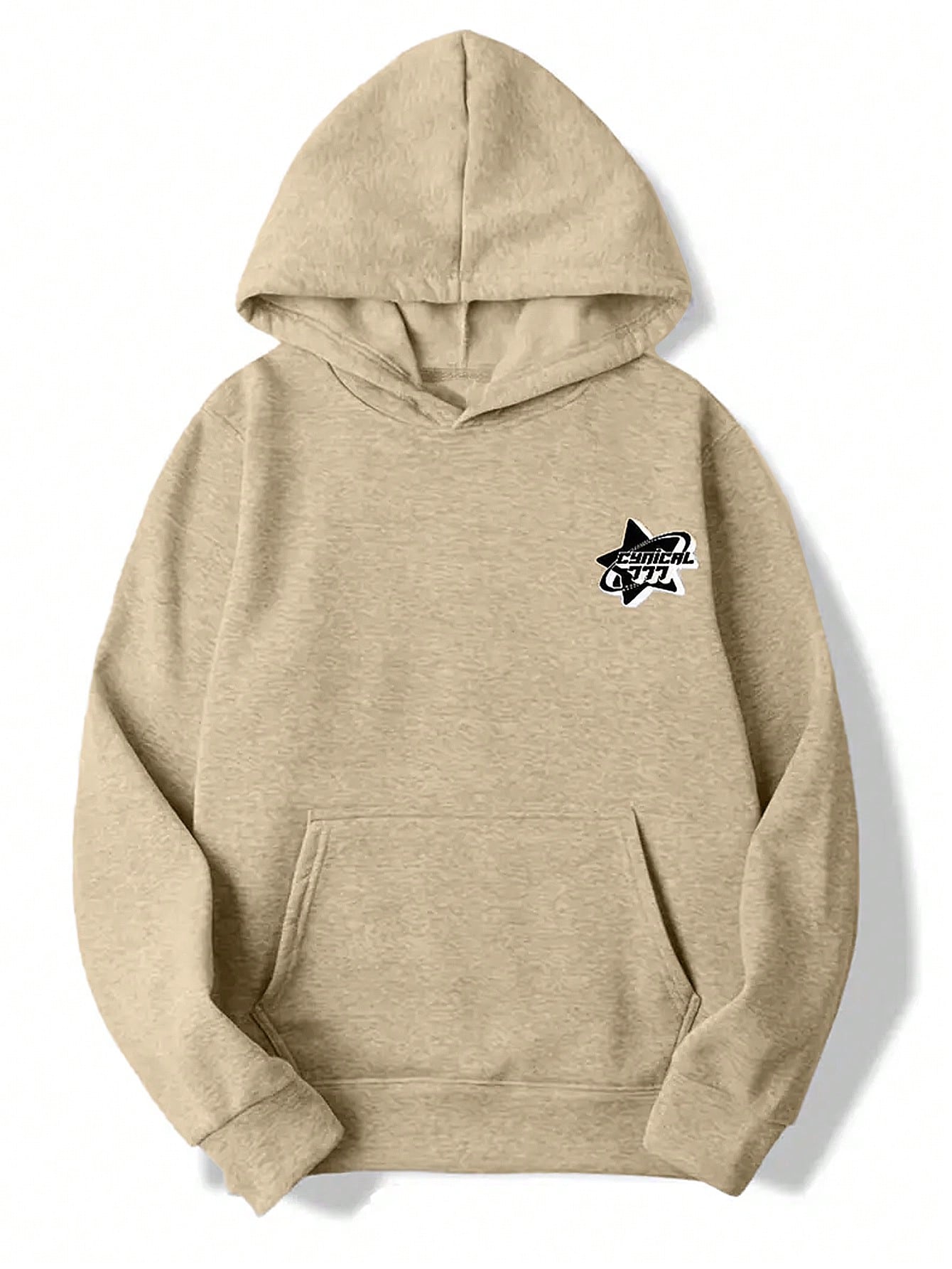 Men Star Print Kangaroo Pocket Hoodie