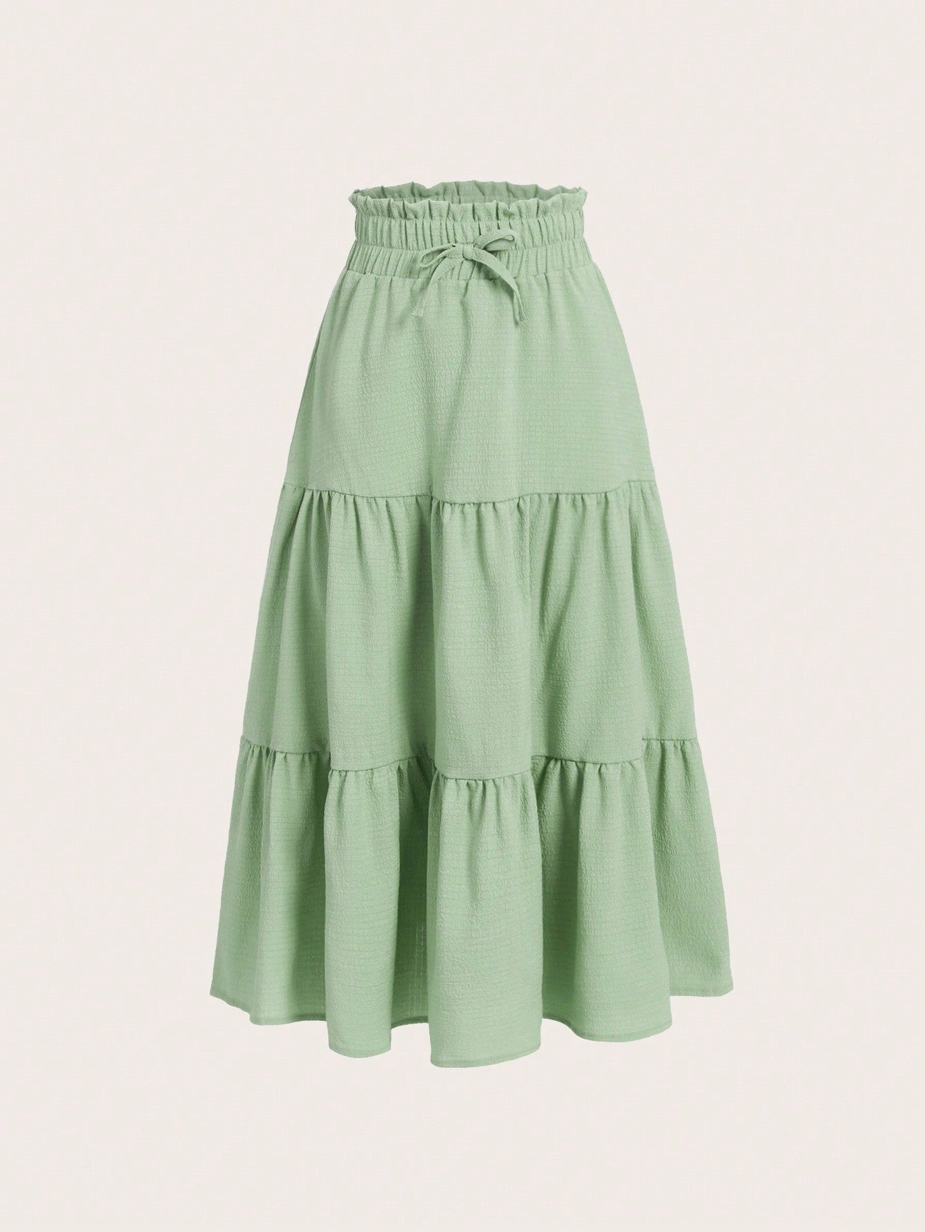 Tween Girl Drawstring Waist Ruffle Hem Skirt