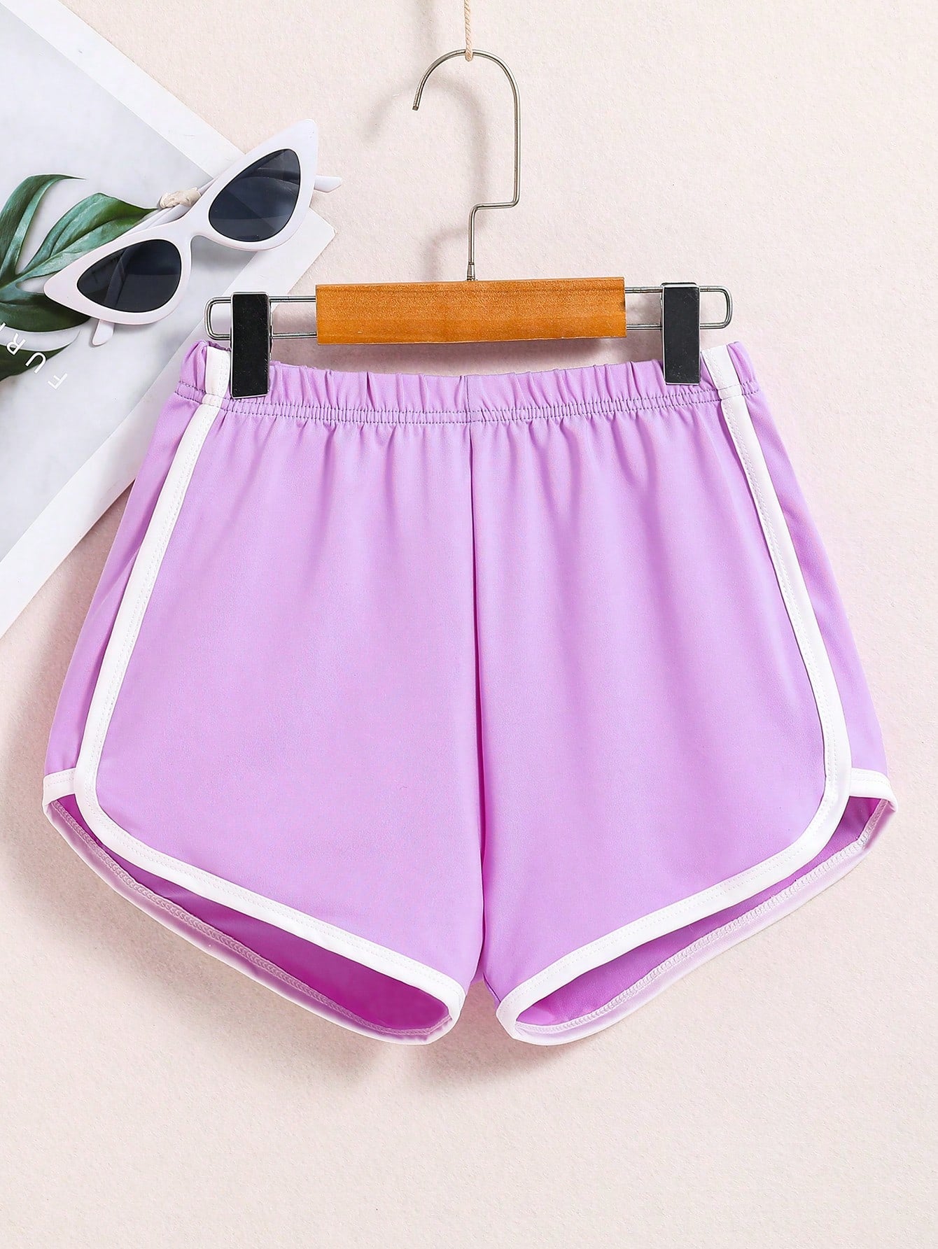 Tween Girl Contrast Binding Track Shorts