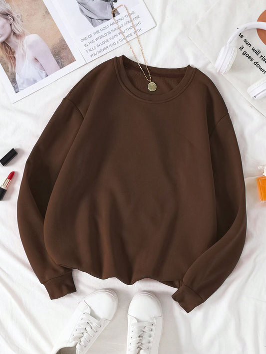 Solid Thermal Lined Sweatshirt