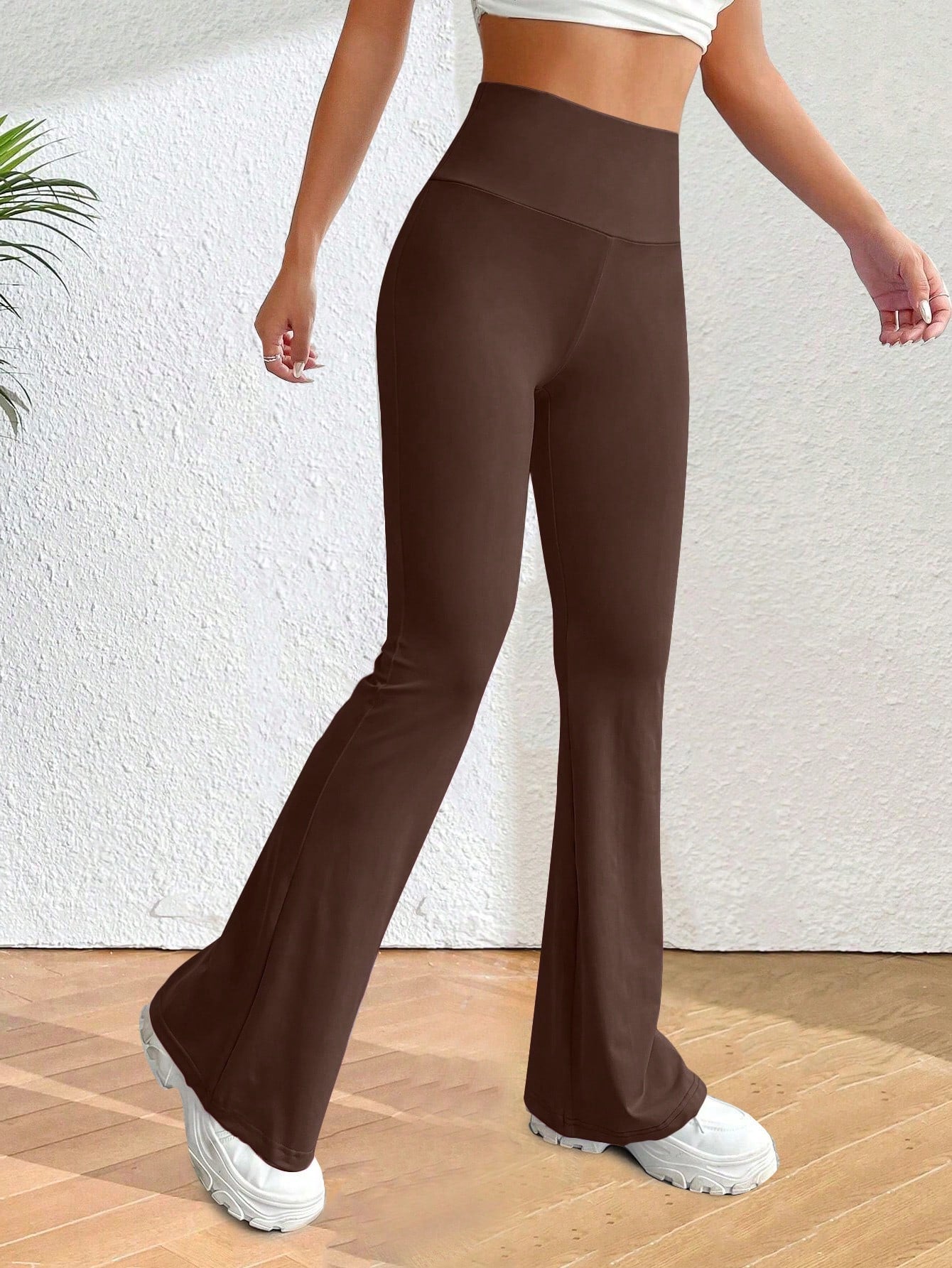 Solid Flare Leg Pants