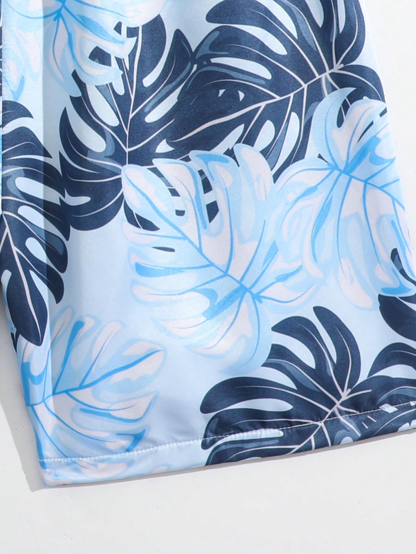 Teen Boy Tropical Print Drawstring Waist Swim Shorts