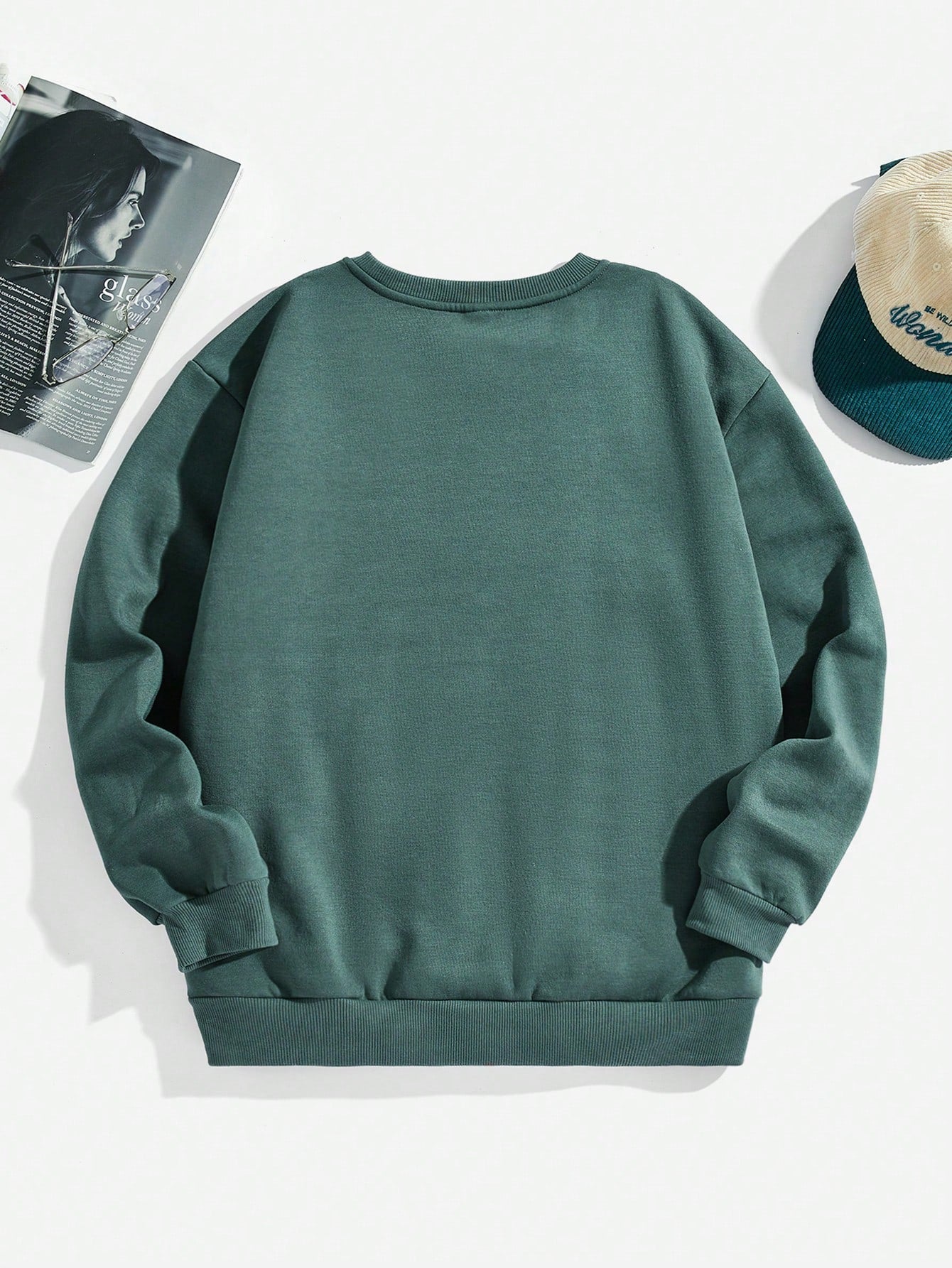 Teen Boy Hat & Letter Graphic Thermal Lined Pullover