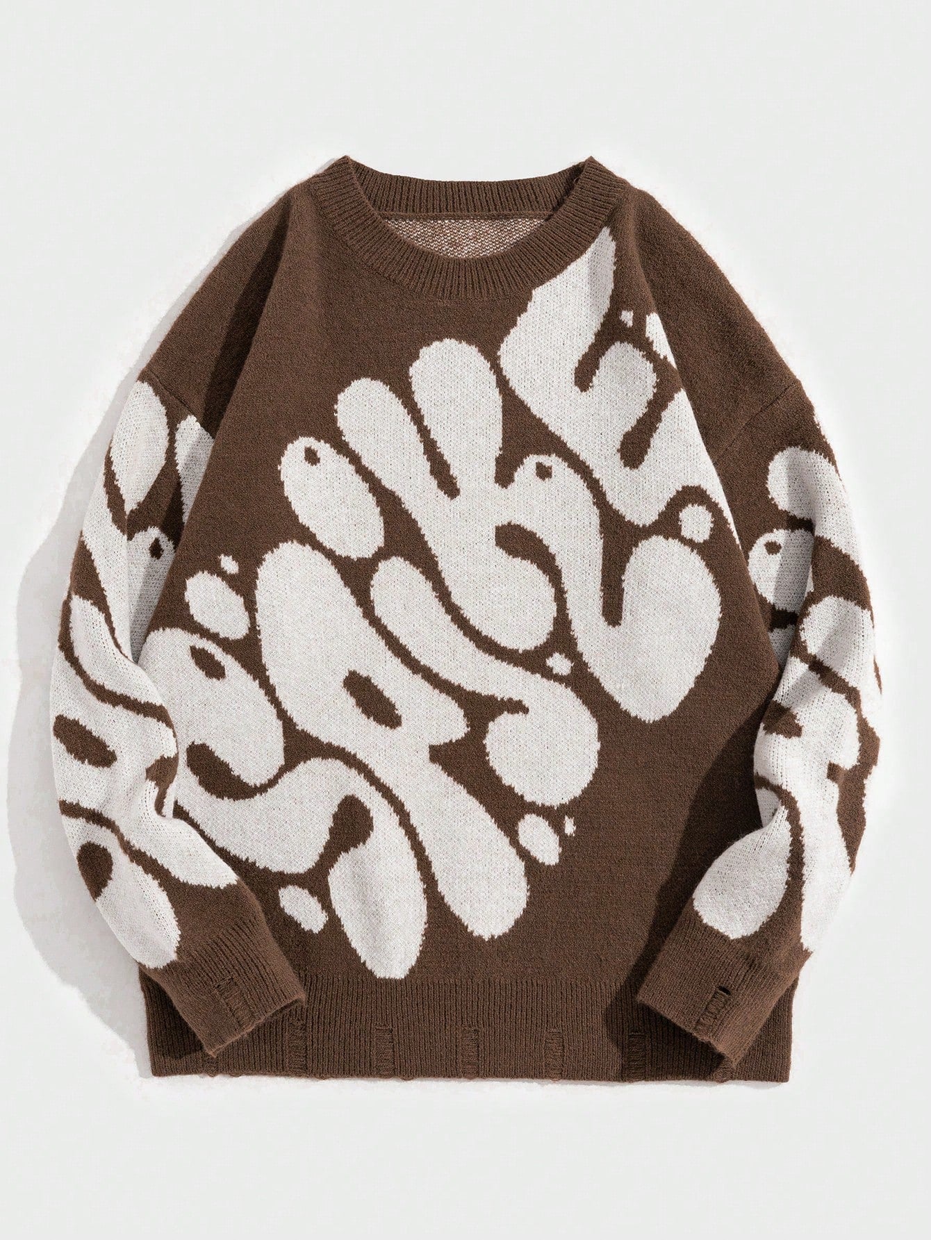 Street Life Men Letter Pattern Drop Shoulder Sweater