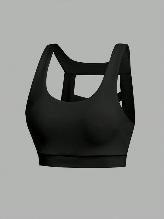 Tween Girl Solid Cut Out Back Sports Bra