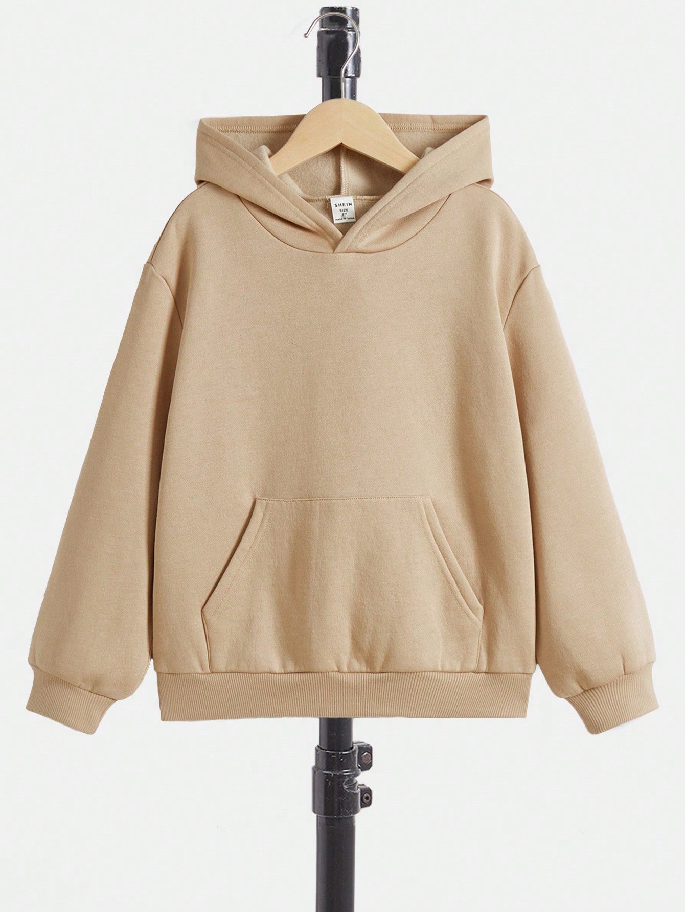 Tween Boys' Kangaroo Pocket Drop Shoulder Hoodie, Cute & Casual, Suitable For Everyday Wear In Spring And Autumn