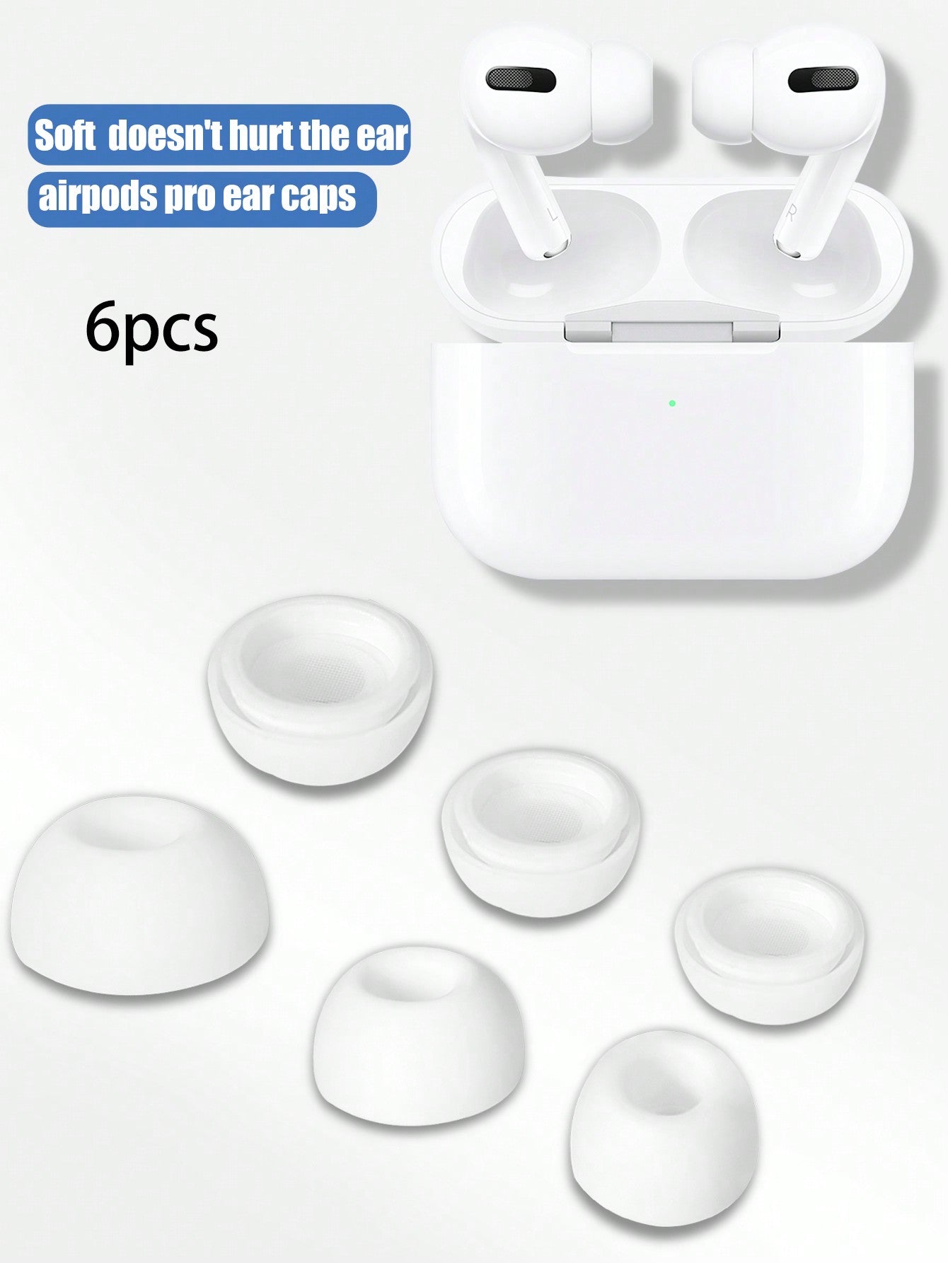 Airpods Pro用ピンクシリコンイヤーチップ4個パック、大サイズ2個、中サイズ2個付属