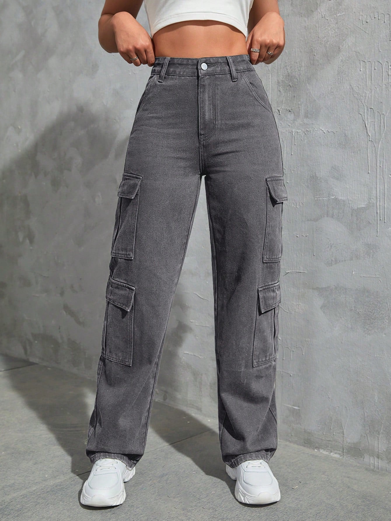 Tall Flap Pocket Cargo Jeans