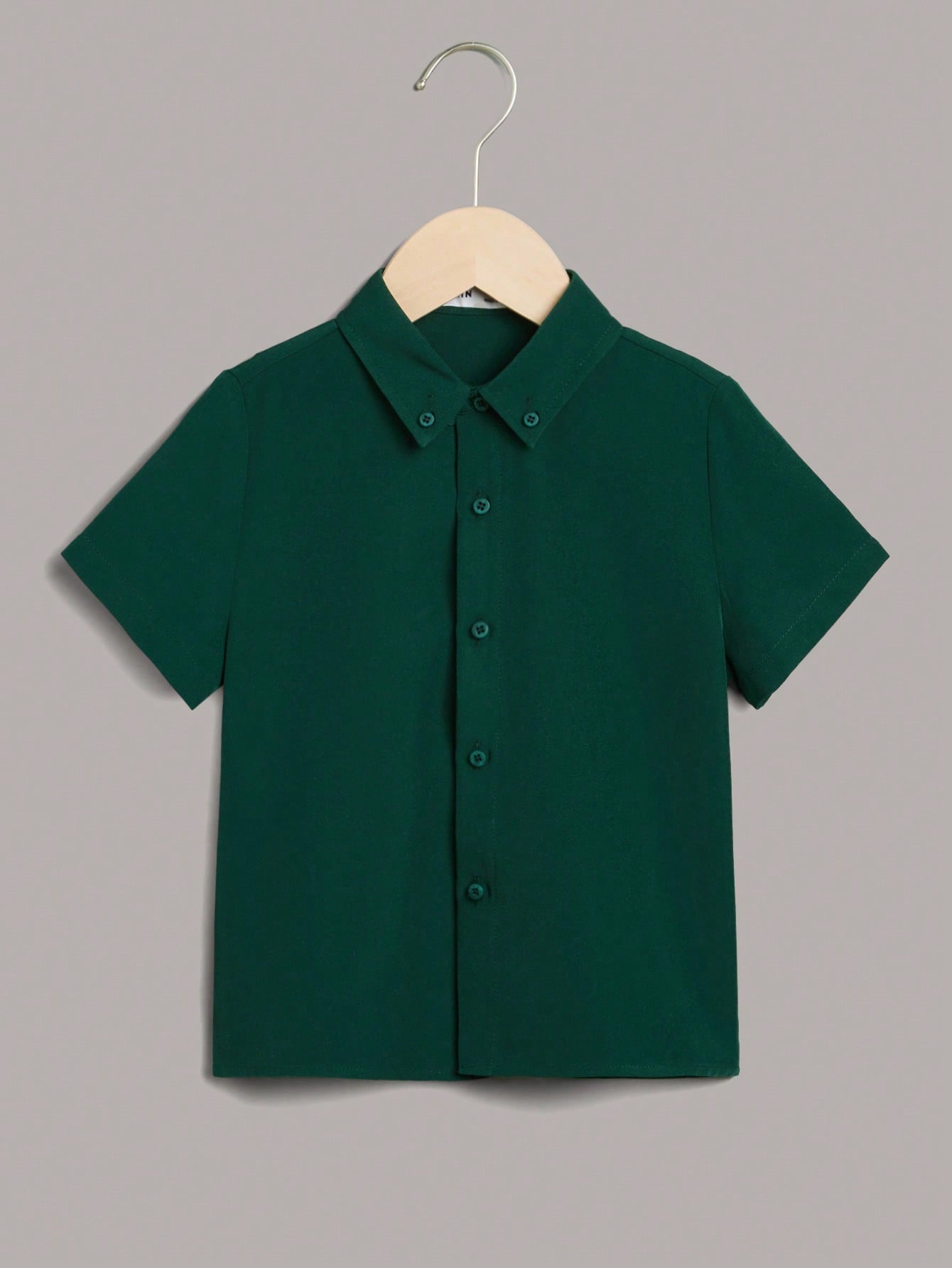 Young Boy Solid Button Front Shirt