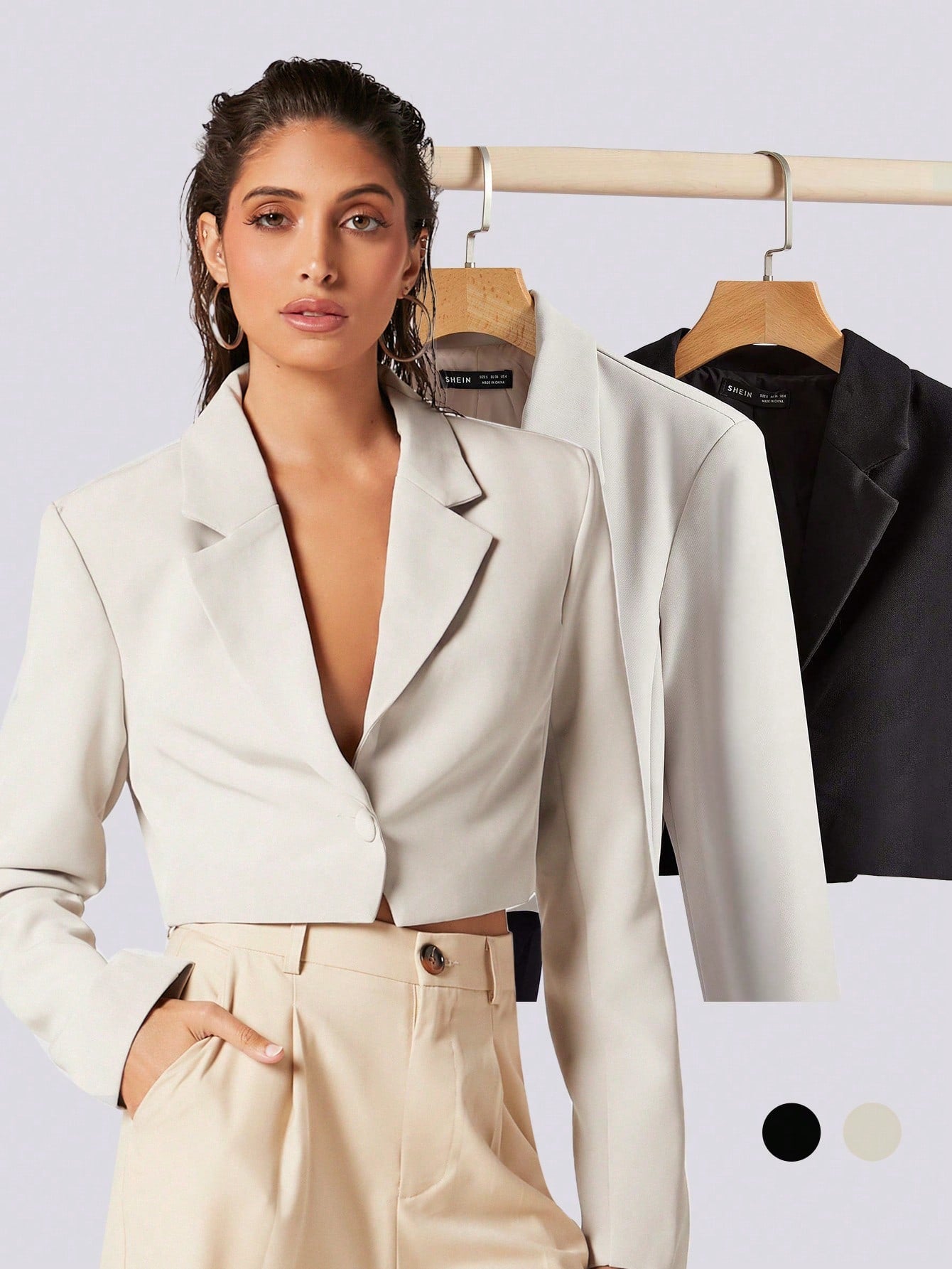 Single Button Crop Blazer Workwear