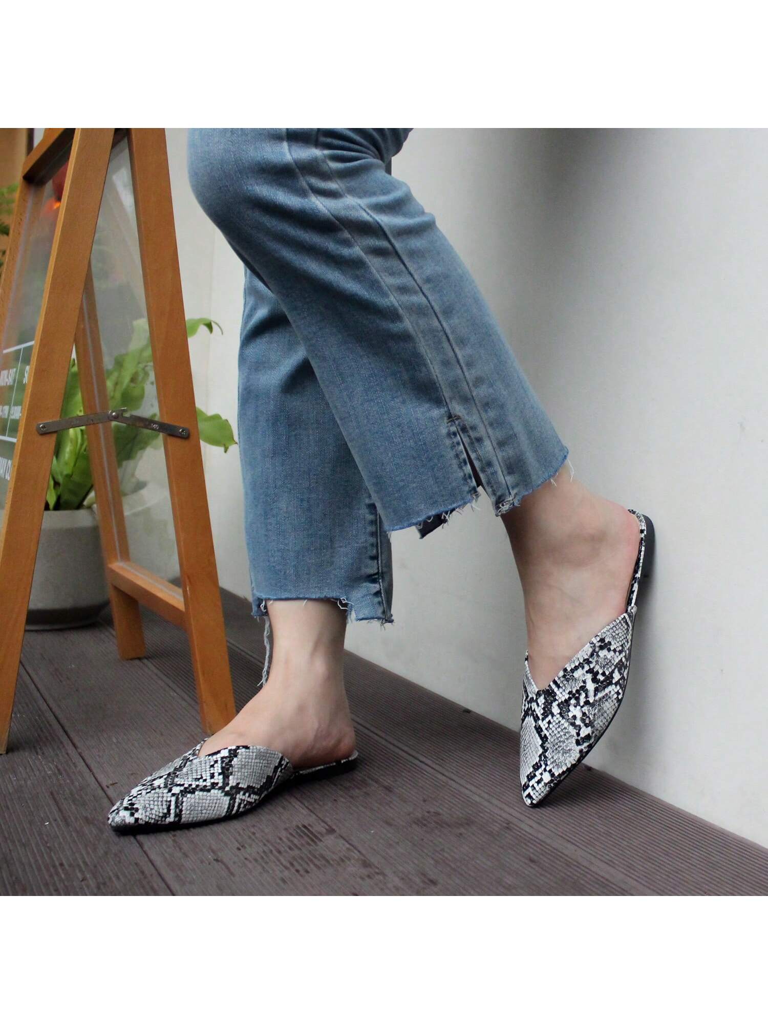 Women Wedding Party Prom Backless Slip On Slides Loafer Shoes Spring Summer Flats Comfortable Beach Slippers Pink Pointed Toe Mules