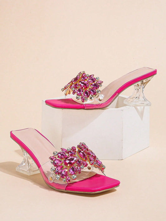 Fashionable Rhinestone High Heel Sandals