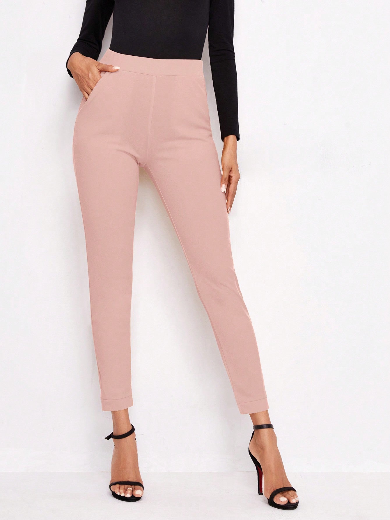 High-Rise Vented Ankle Cut Pants