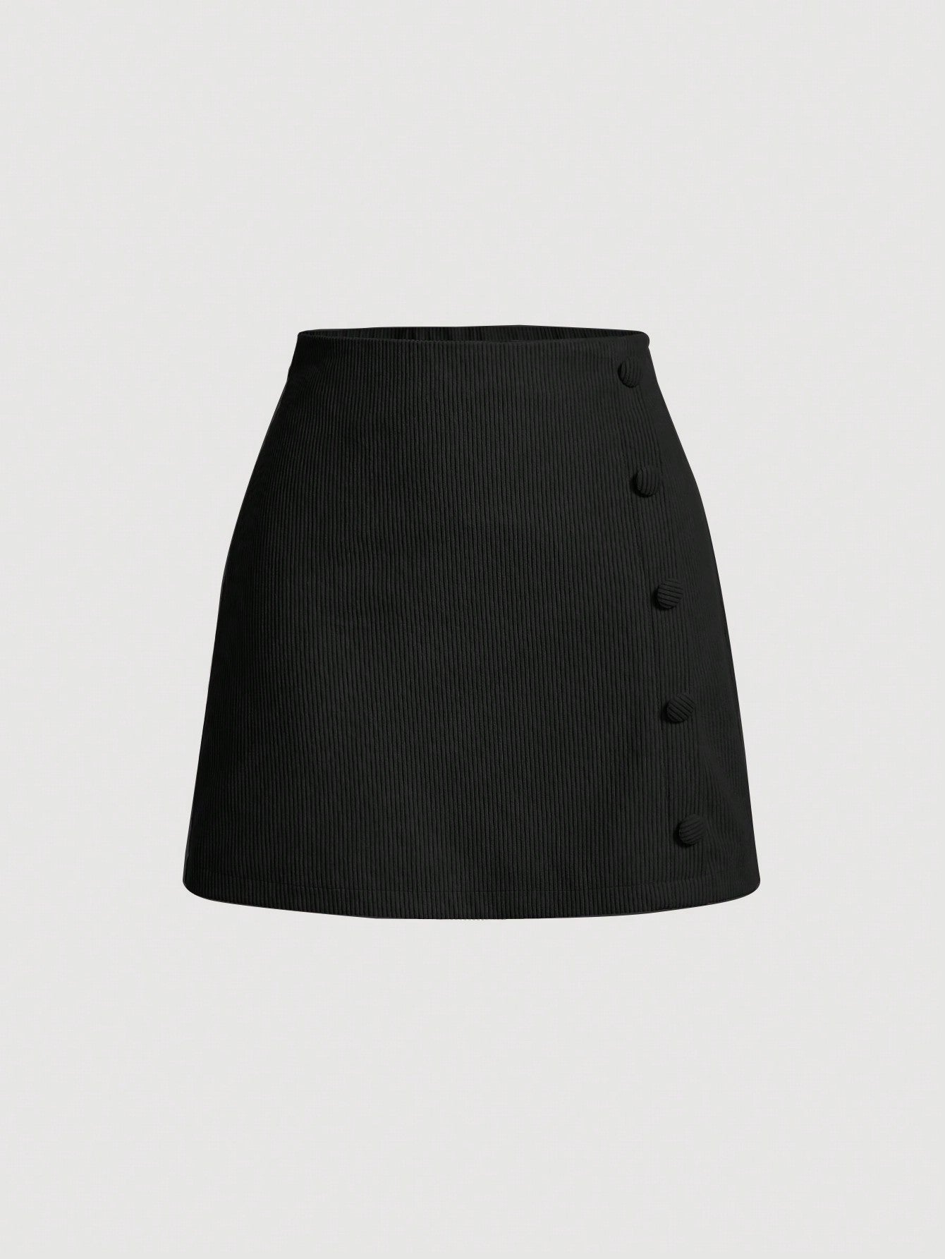 Button Front Corduroy Skirt