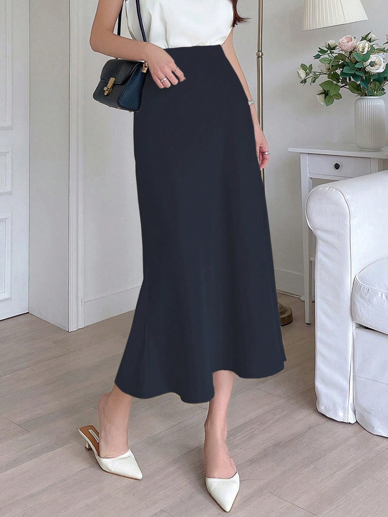 Women's Solid Color Simple Daily Long Skirt