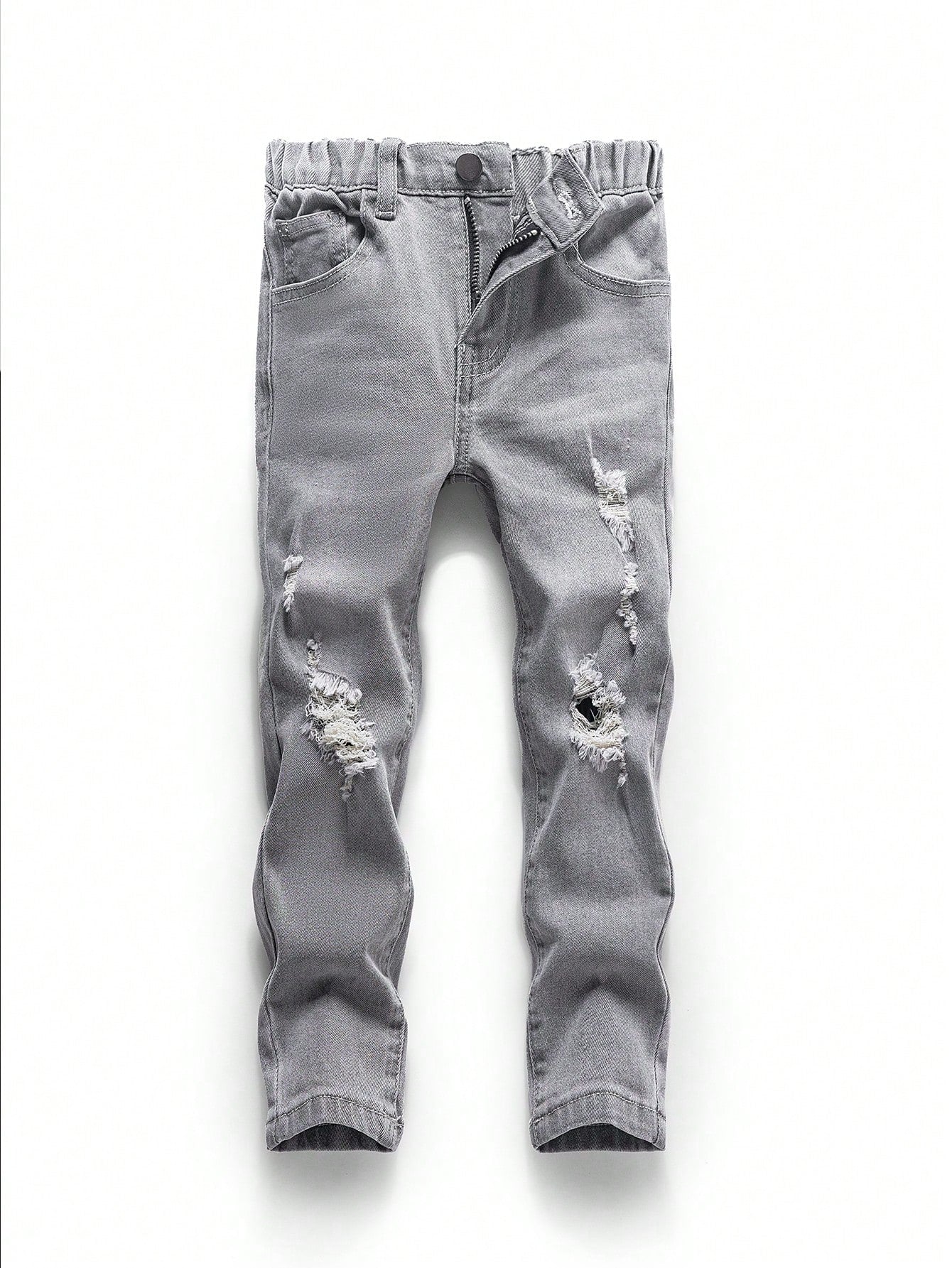 Young Boy Ripped Frayed Jeans