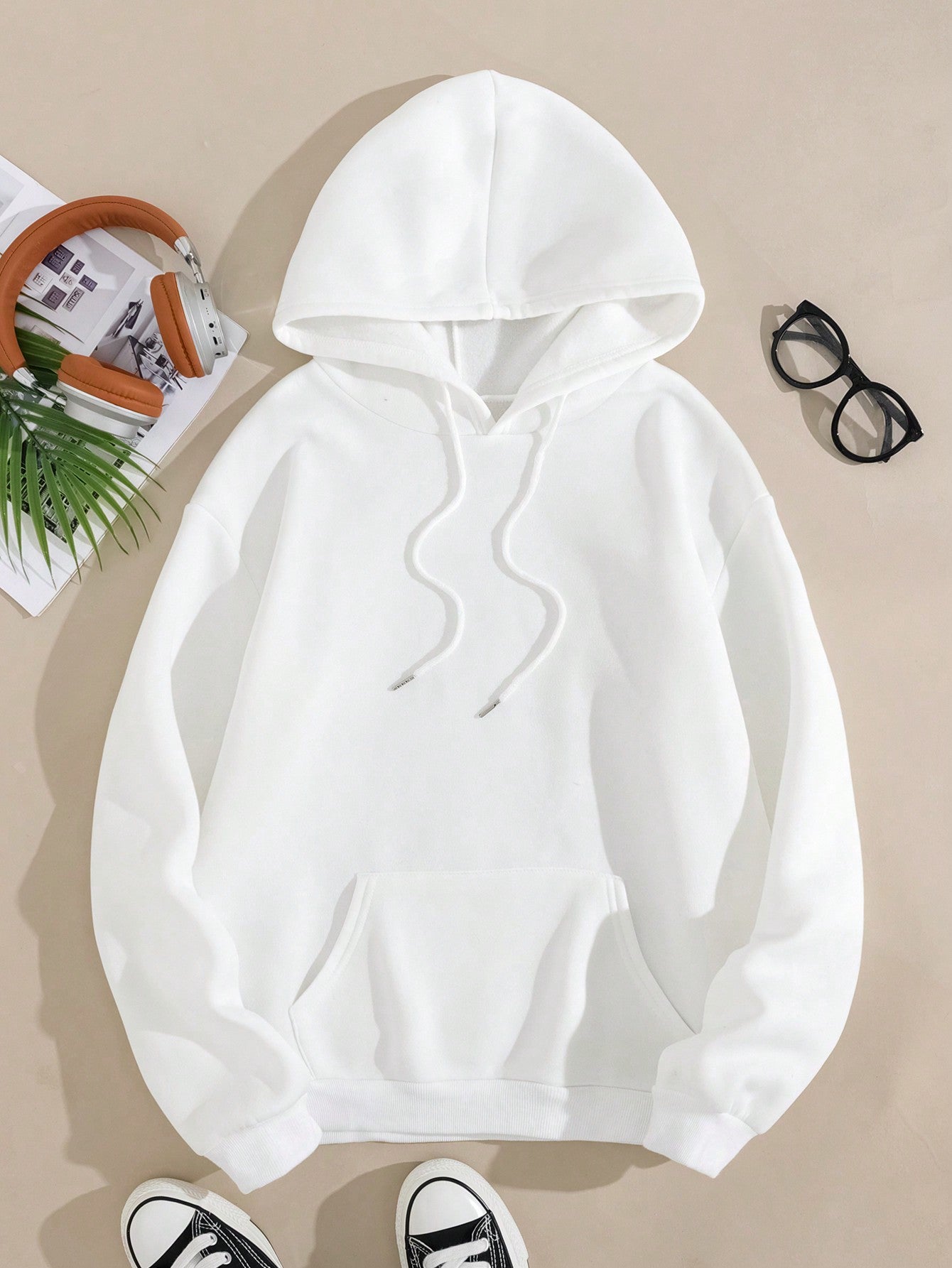 Kangaroo Pocket Drawstring Thermal Lined Hoodie