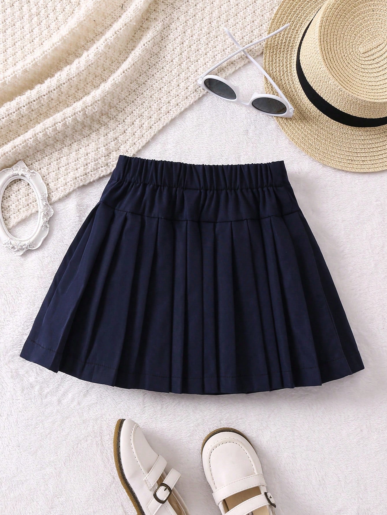 Young Girl Bow Front Pleated Skirt