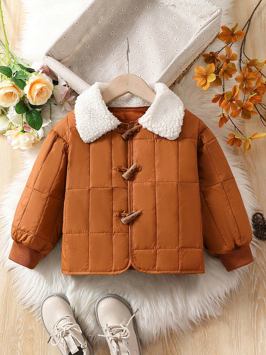 Young Girl Borg Collar Duffle Padded Coat