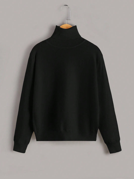 Tween Boy Solid Turtleneck Sweater