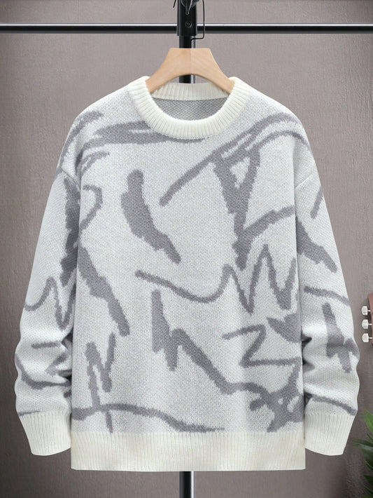 Men Graphic Pattern Drop Shoulder Sweater