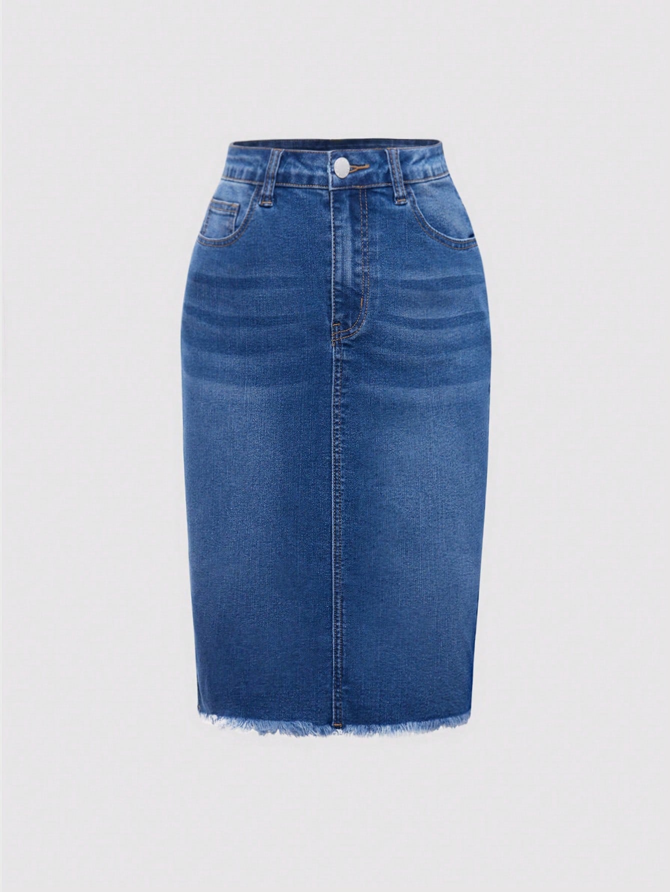 Teen Girl Raw Hem Denim Skirt