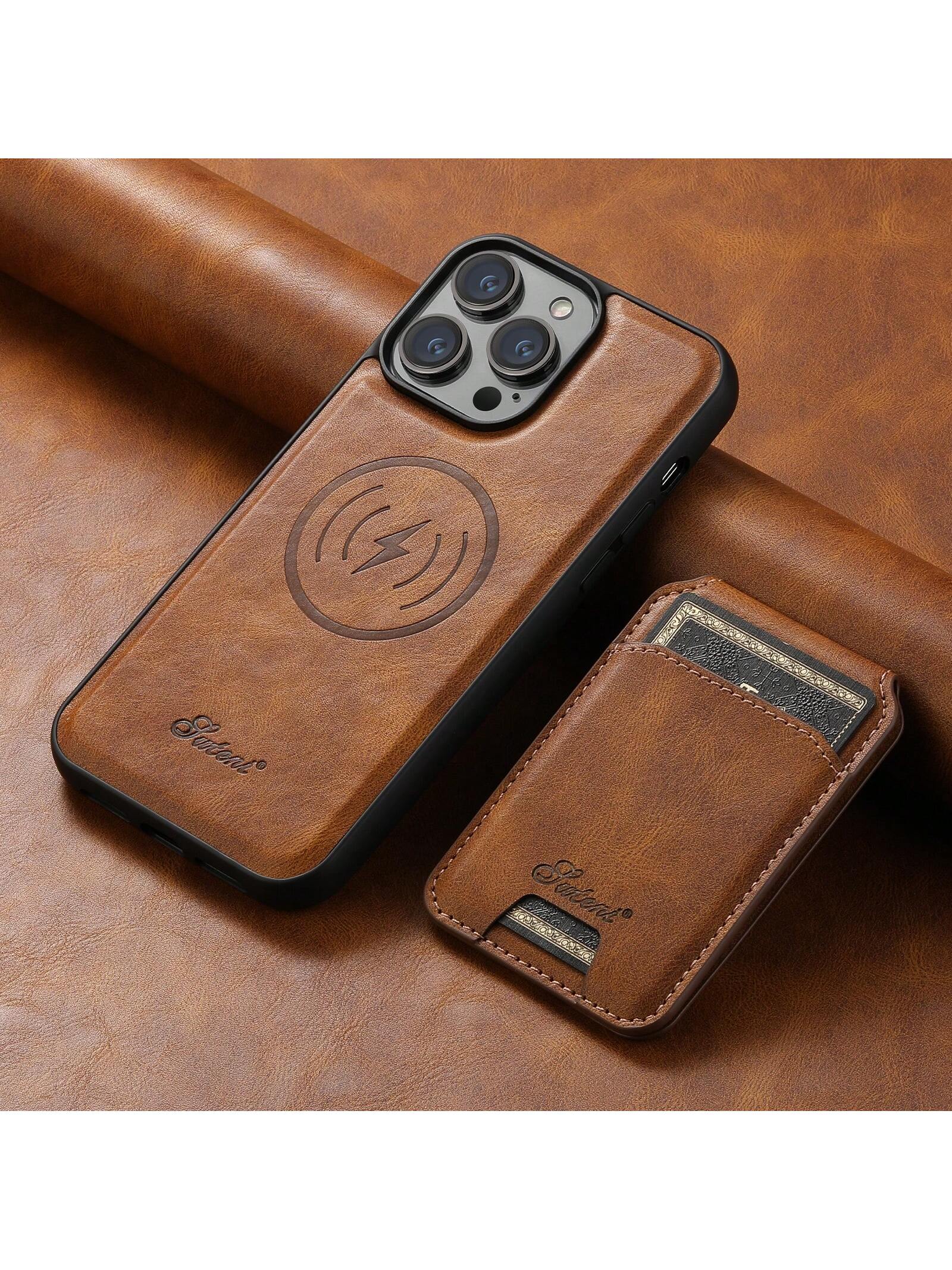 Brown Pu Leather 2-In-1 Phone Case With Detachable Card Holder Wallet, Compatible With Magsafe Wireless Charging, Compatible With IPhone 15 Pro Max 14 Plus 13 12/ Pixel 8 Pro 7 6/ Samsung Galaxy S24 Ultra 23 22 Note 20