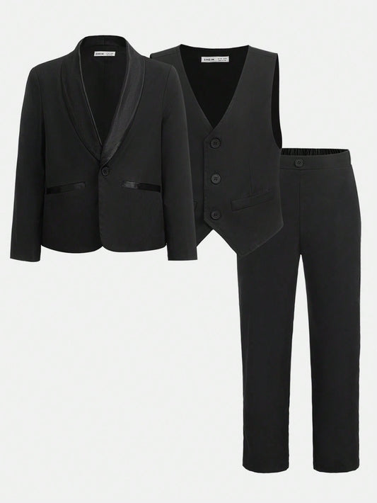 Tween Boy Shawl Collar Blazer & Vest Blazer & Pants