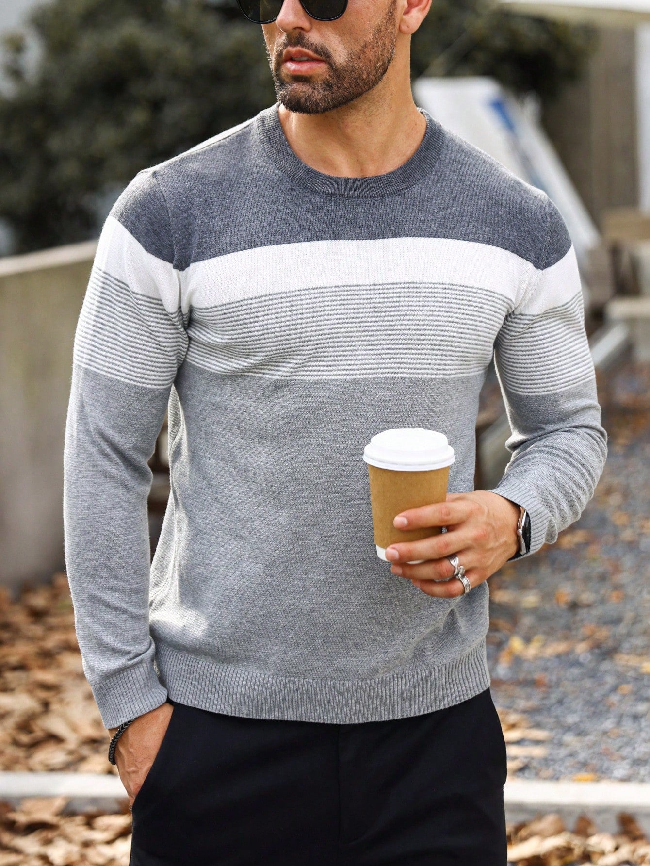 Men Color Block Sweater