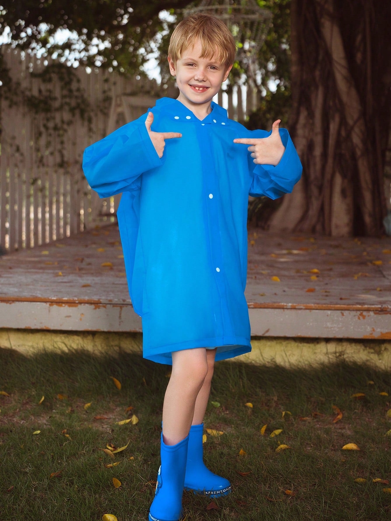 Boys' Blue Backpack Style All-season Raincoat