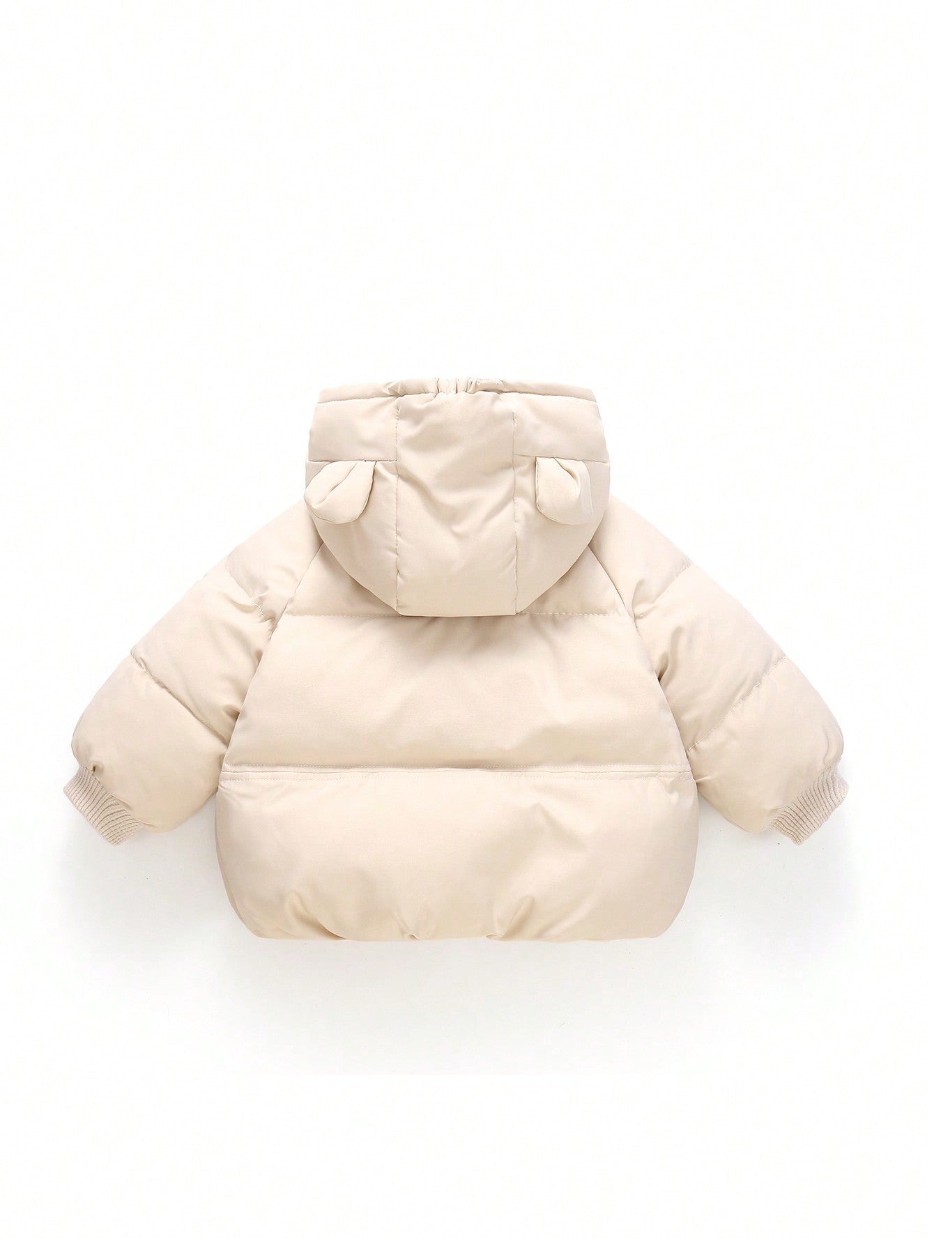 Young Girl 3D Ear Design Hooded Puffer Coat