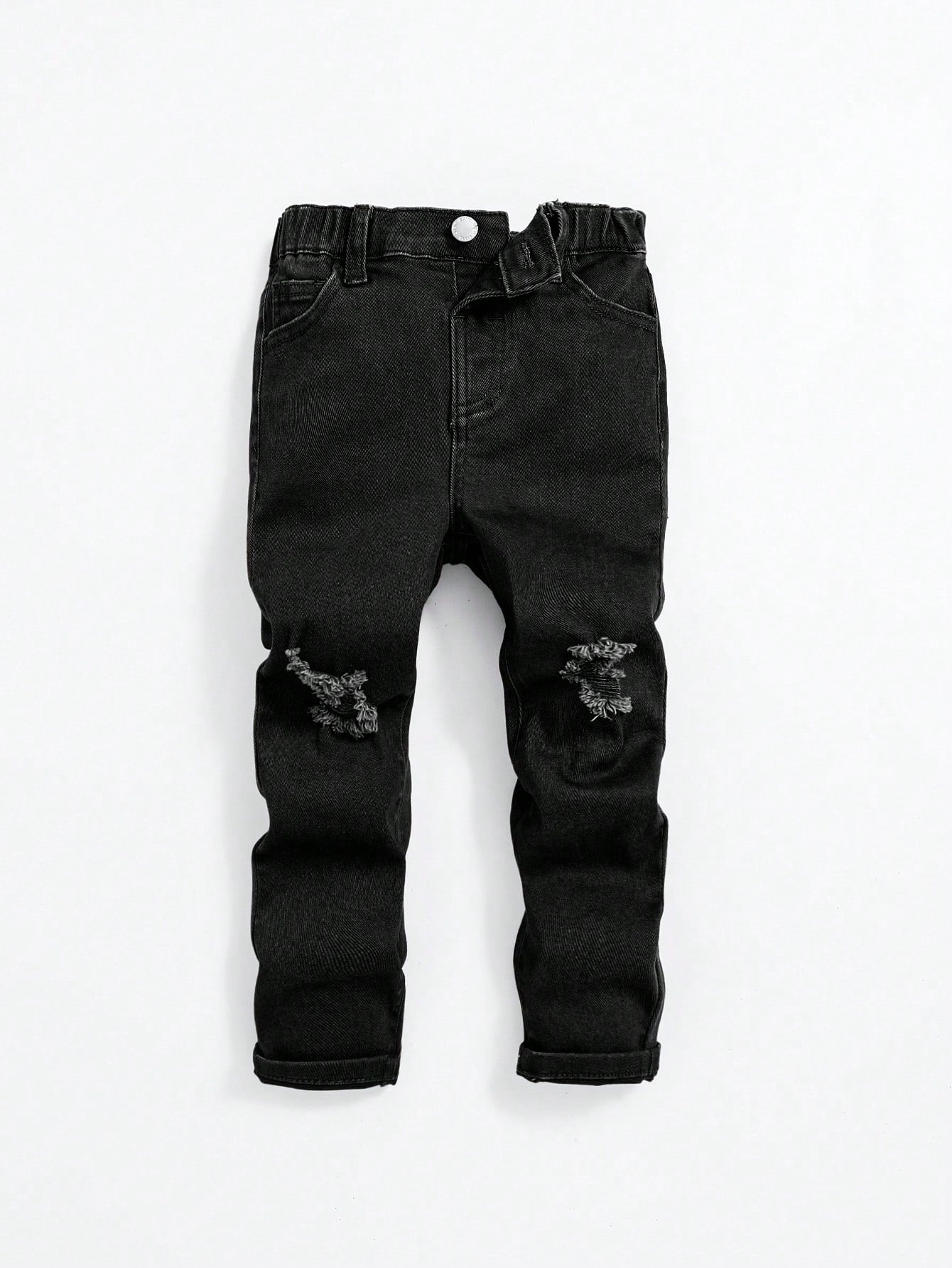 Young Boy Ripped Frayed Jeans