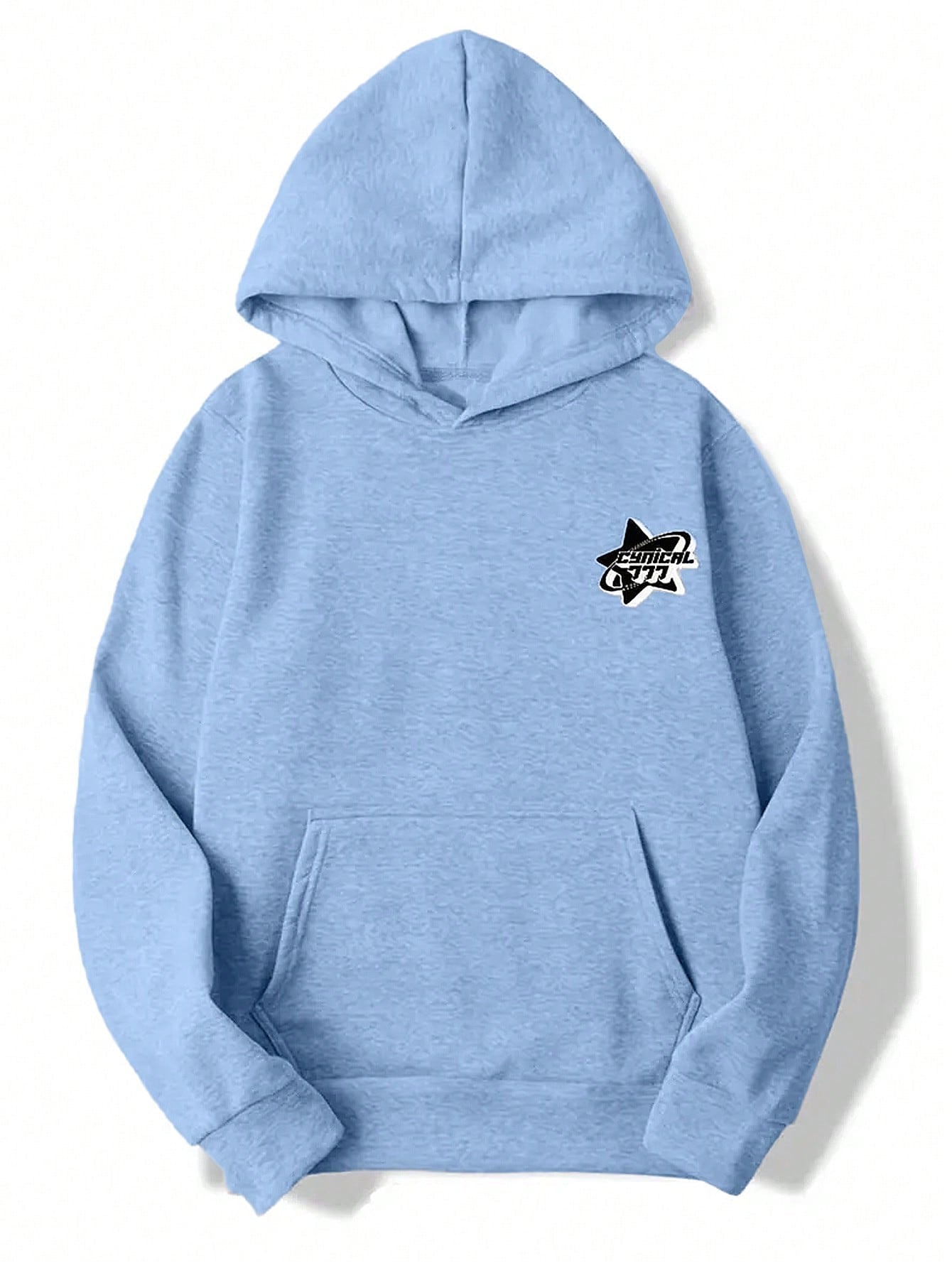 Men Star Print Kangaroo Pocket Hoodie